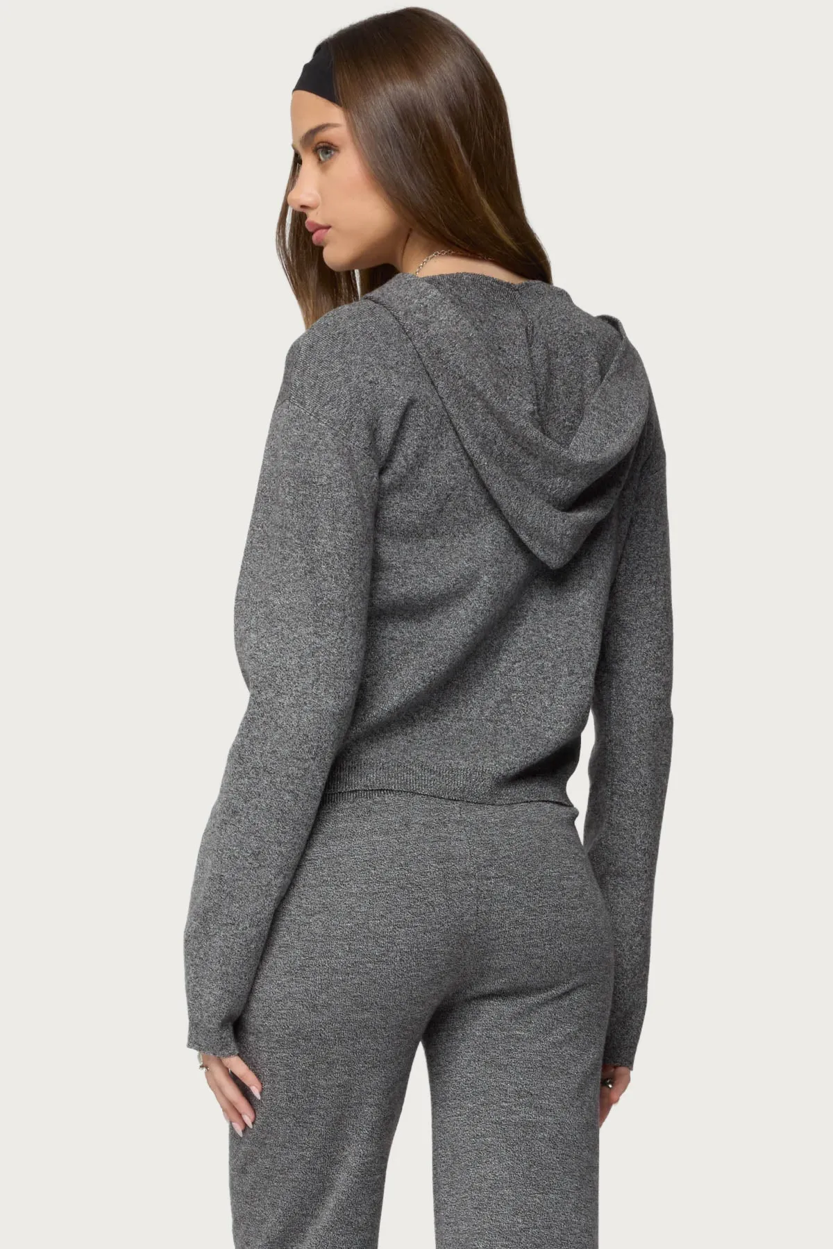 Ayah Knit Zip Up Hoodie sold by Edikted product image thumbnail 5