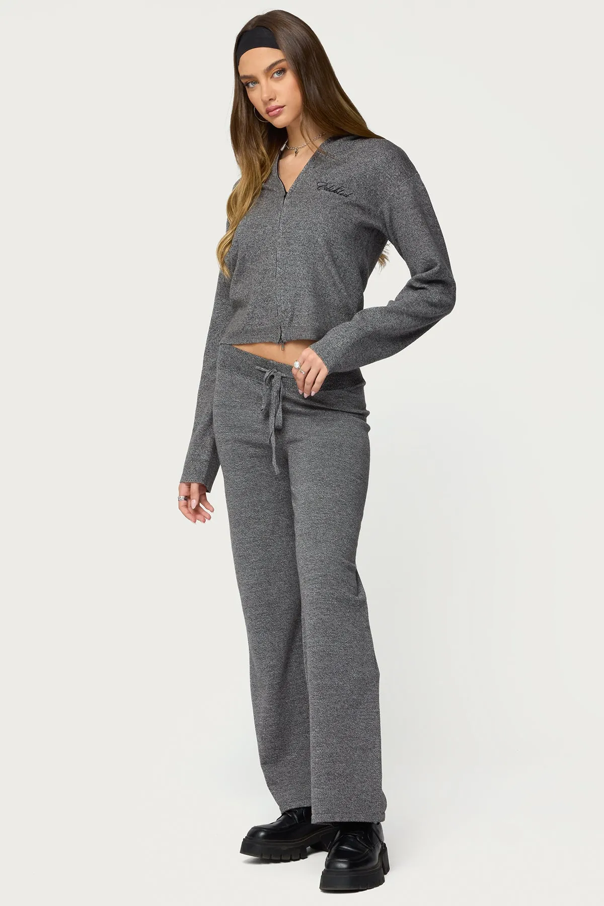 Ayah Knit Zip Up Hoodie sold by Edikted product image thumbnail 4