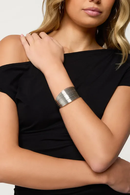 Layered Wire Cuff Bracelet sold by Edikted