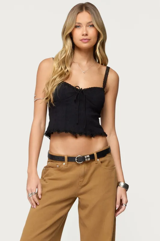 Lacey Knit Tank Top sold by Edikted