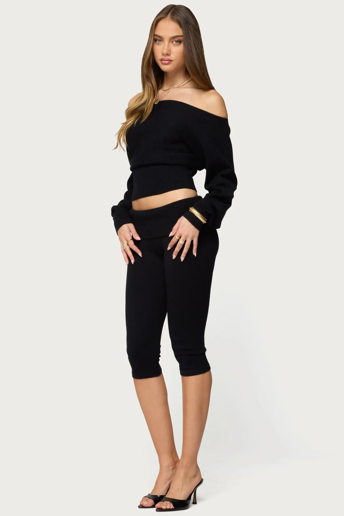 Skyla Off Shoulder Knit Sweater sold by Edikted product image thumbnail 4