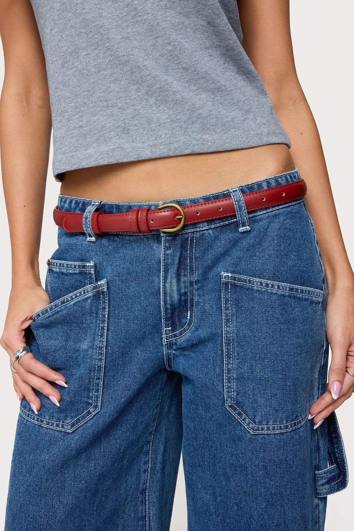 Goldey Faux Leather Belt sold by Edikted