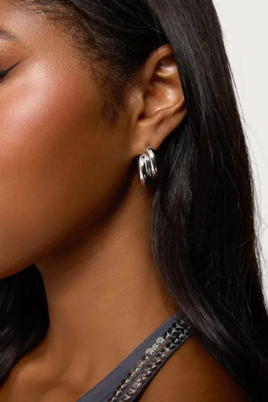 Two Time Chunky Stud Earrings sold by Edikted