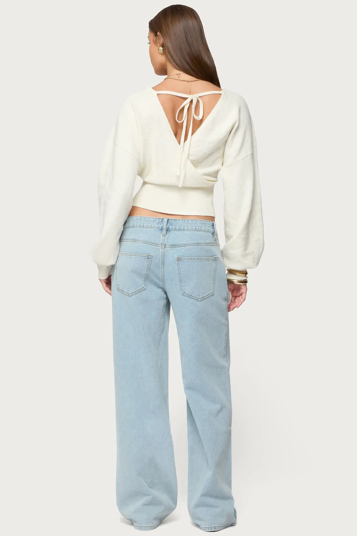 Lillia V Neck Wrap Sweater sold by Edikted product image thumbnail 3