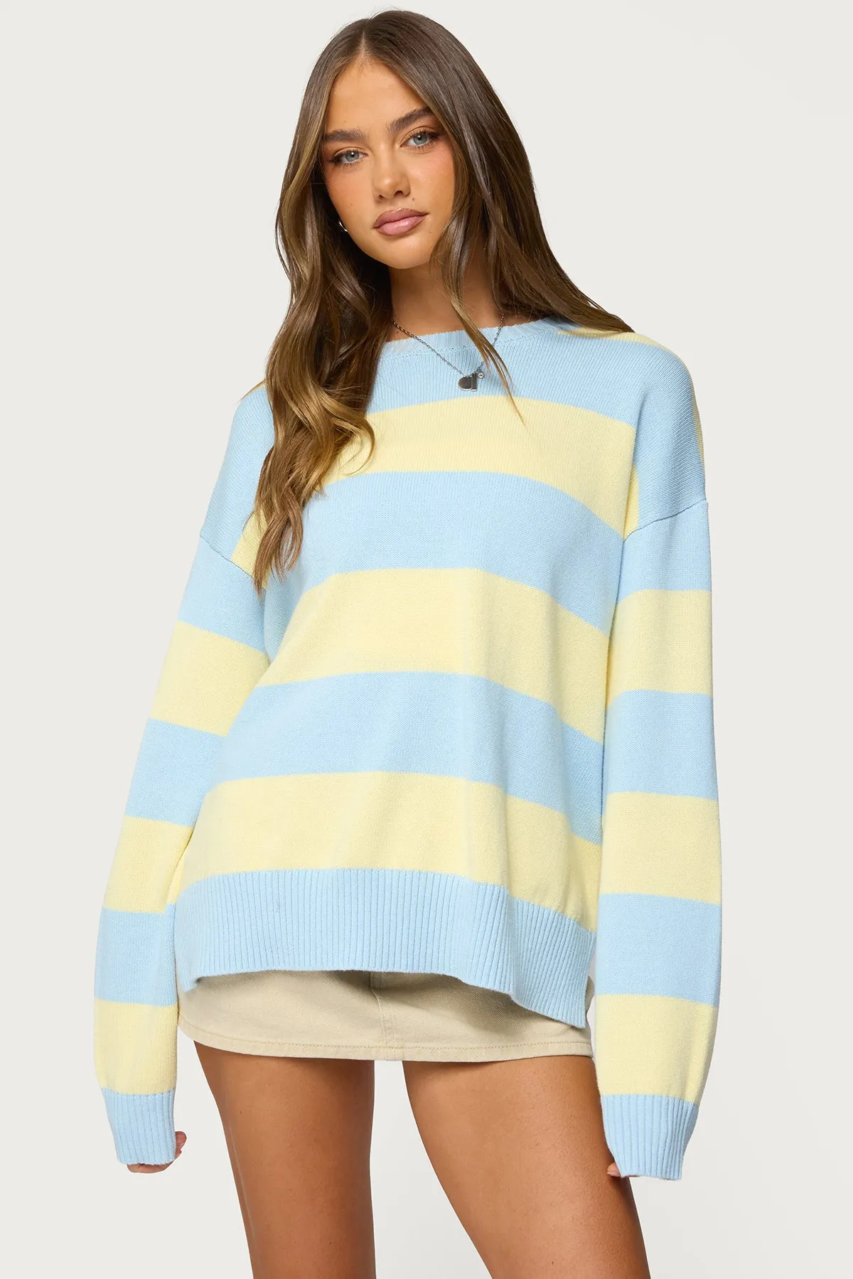 Riley Oversized Striped Sweater sold by Edikted