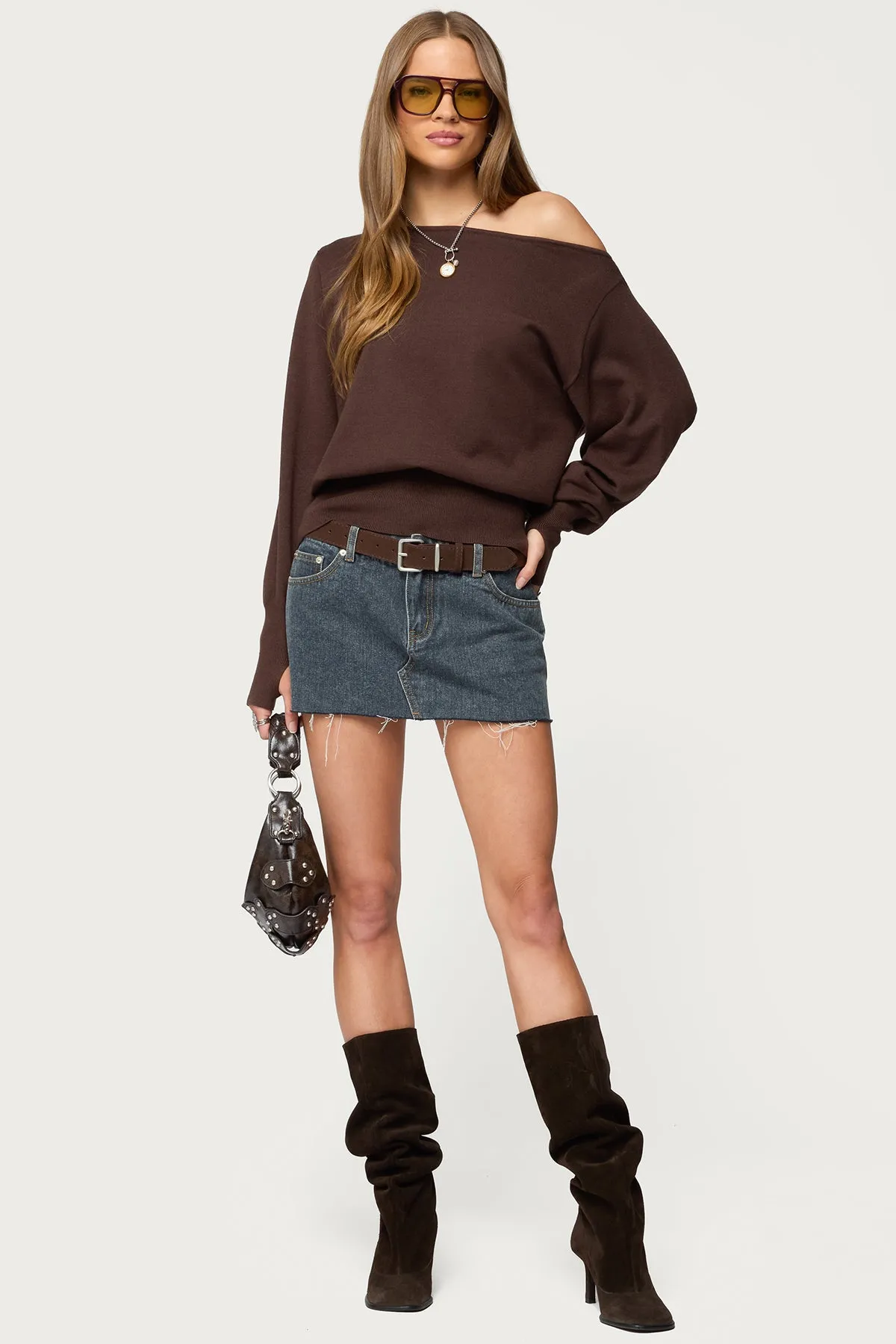 Off Shoulder Oversized Sweater sold by Edikted product image thumbnail 2