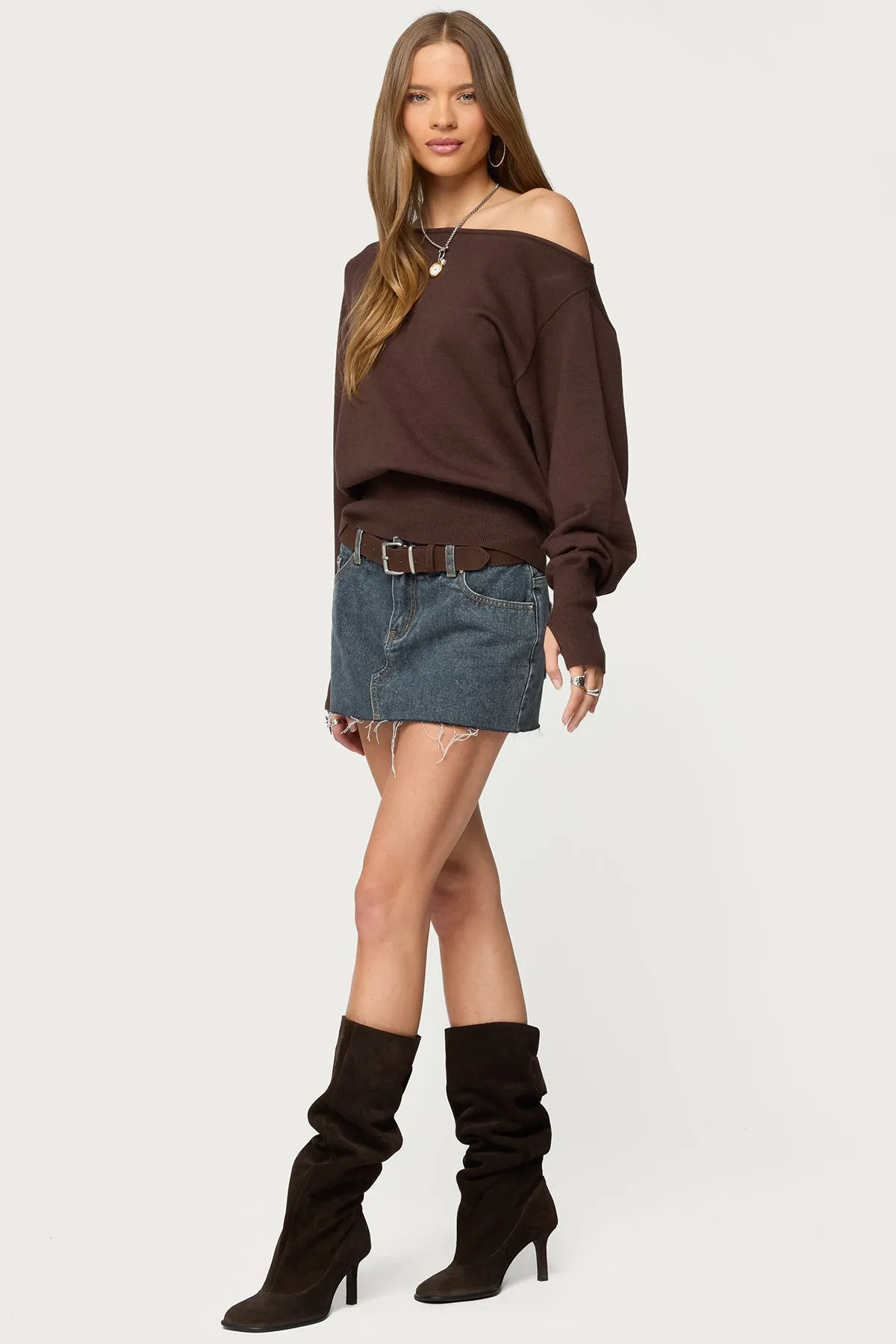 Off Shoulder Oversized Sweater sold by Edikted product image thumbnail 4