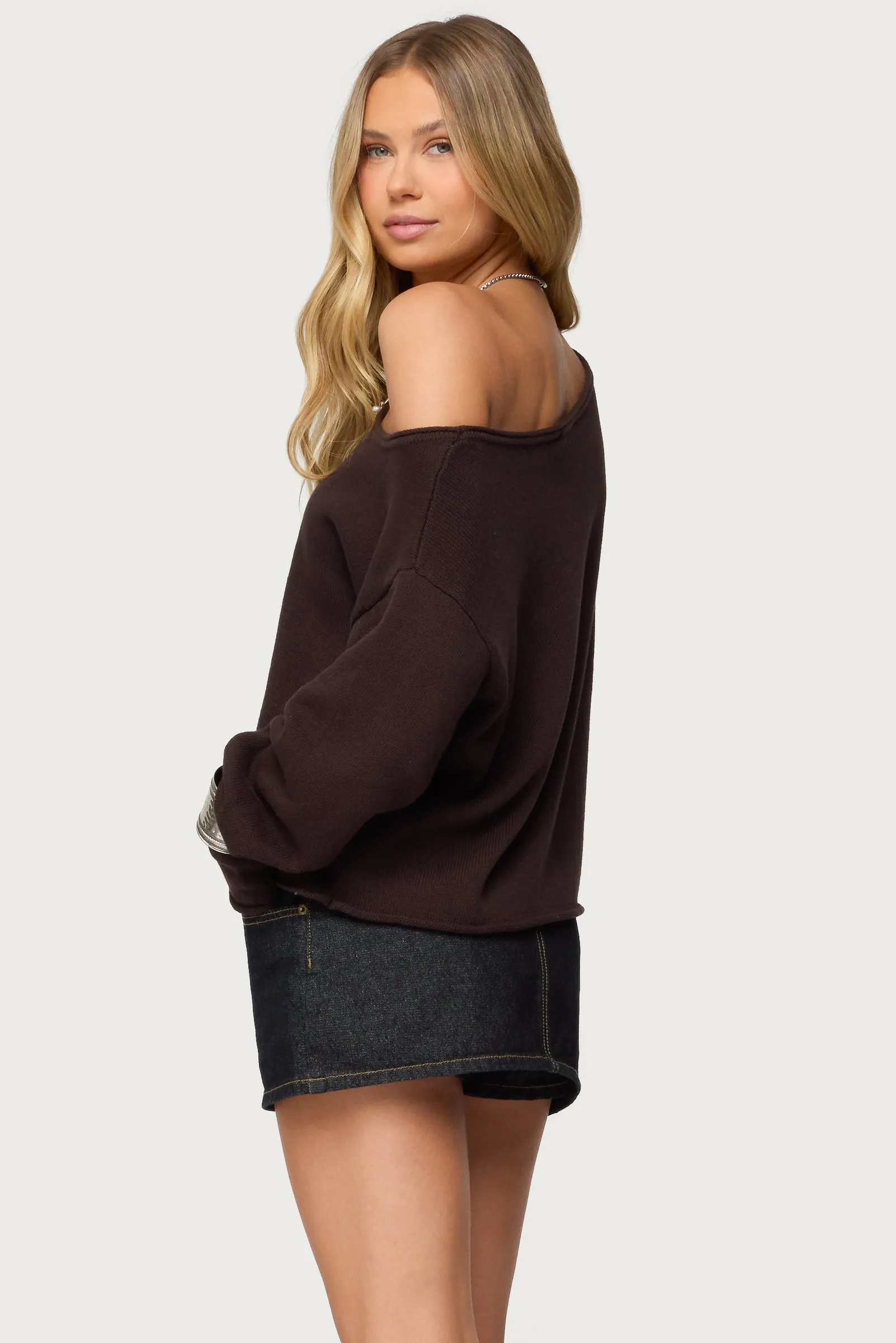 Moyra Off Shoulder Knit Top sold by Edikted product image thumbnail 4