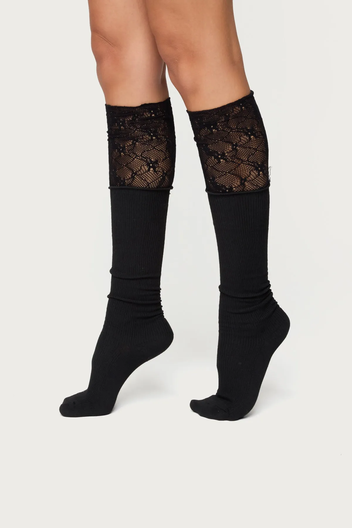 Lacey Layered Knee High Socks sold by Edikted product image thumbnail 2