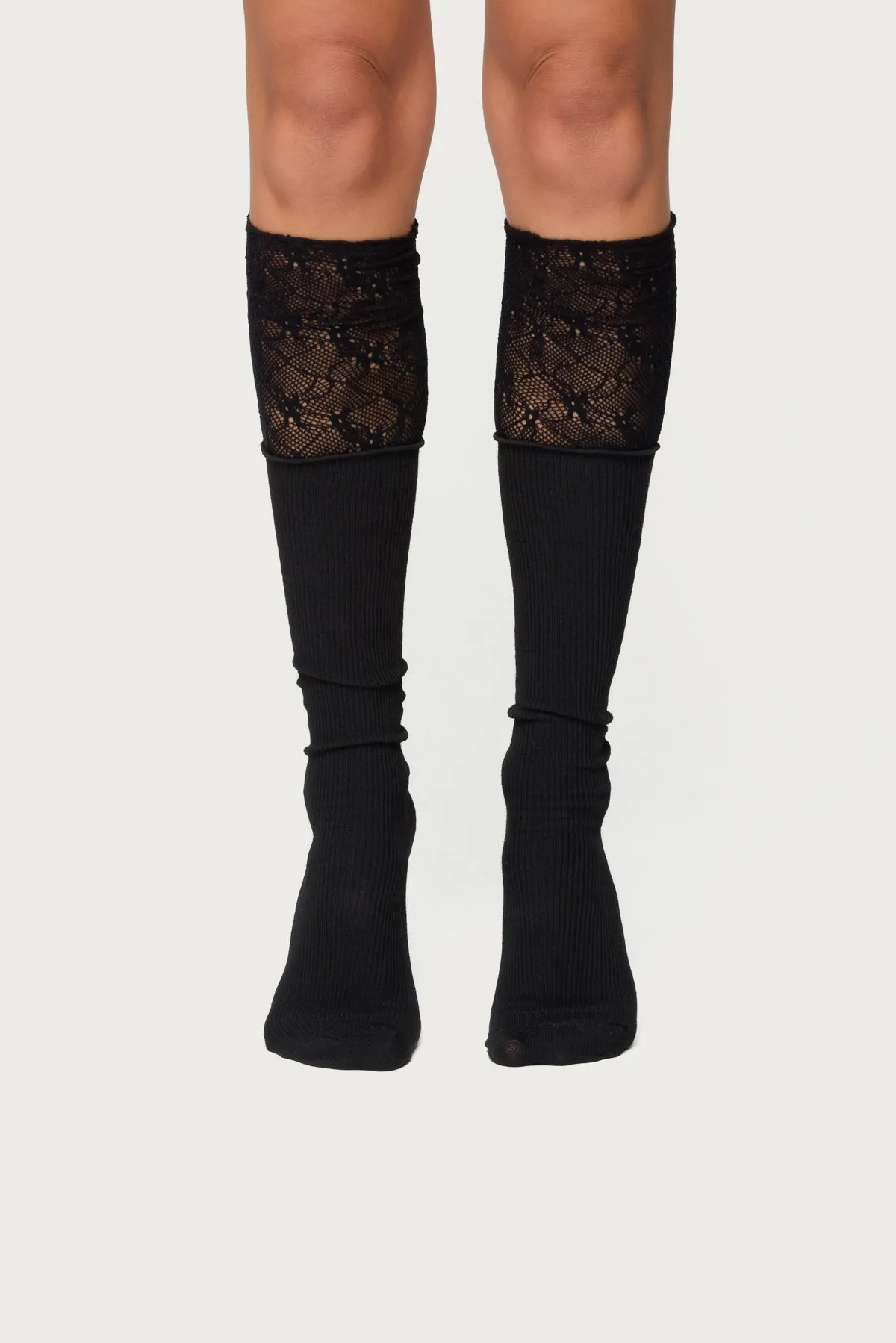 Lacey Layered Knee High Socks sold by Edikted product image thumbnail 3