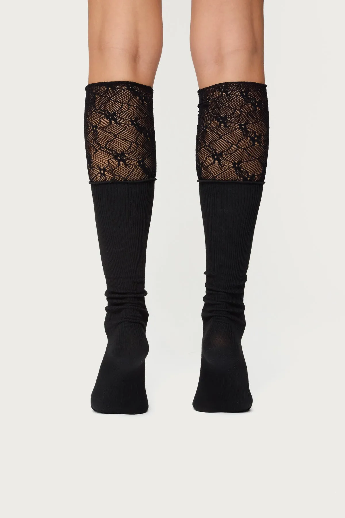 Lacey Layered Knee High Socks sold by Edikted product image thumbnail 4