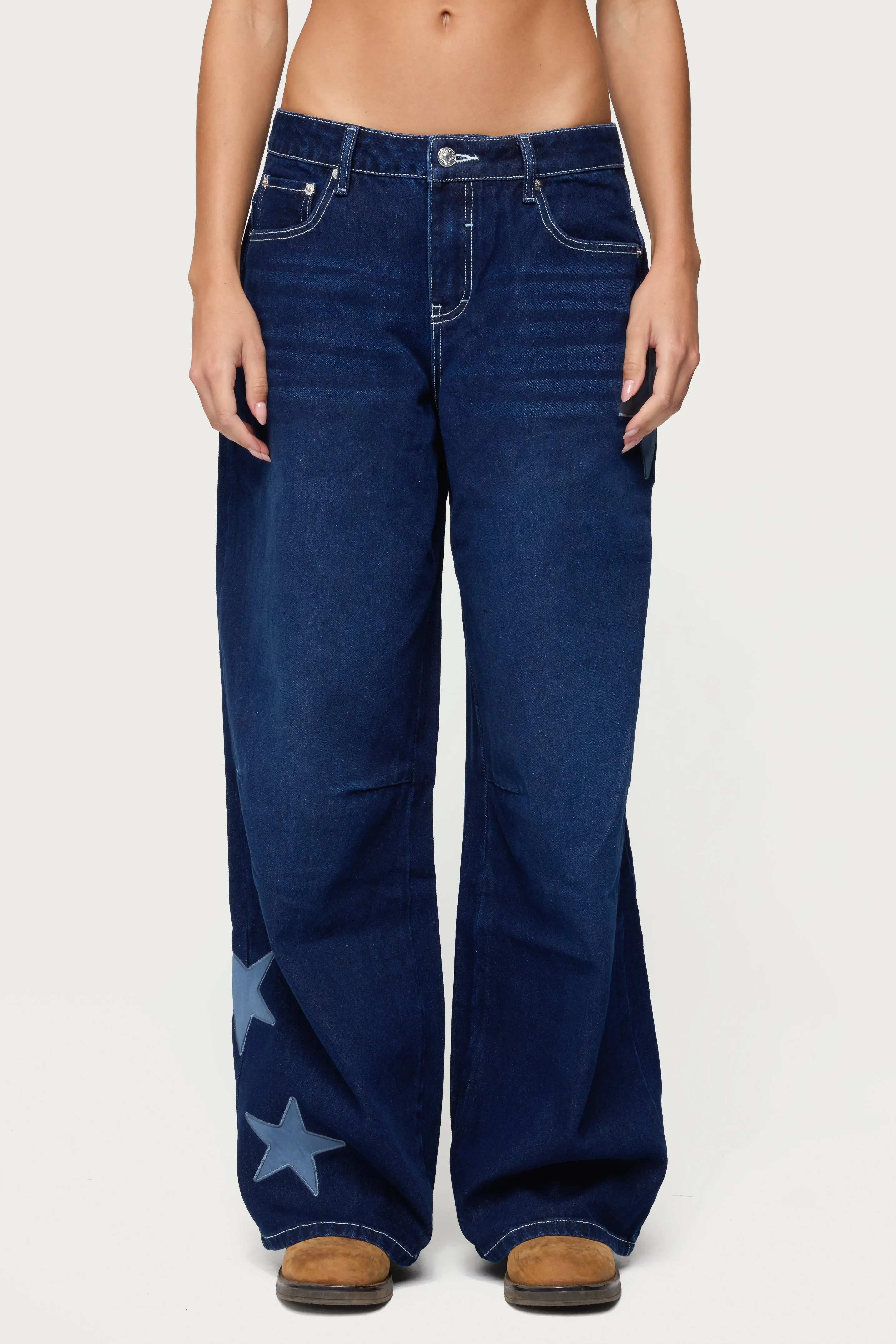 Trish Stars Low Rise Baggy Jeans sold by Edikted product image thumbnail 3