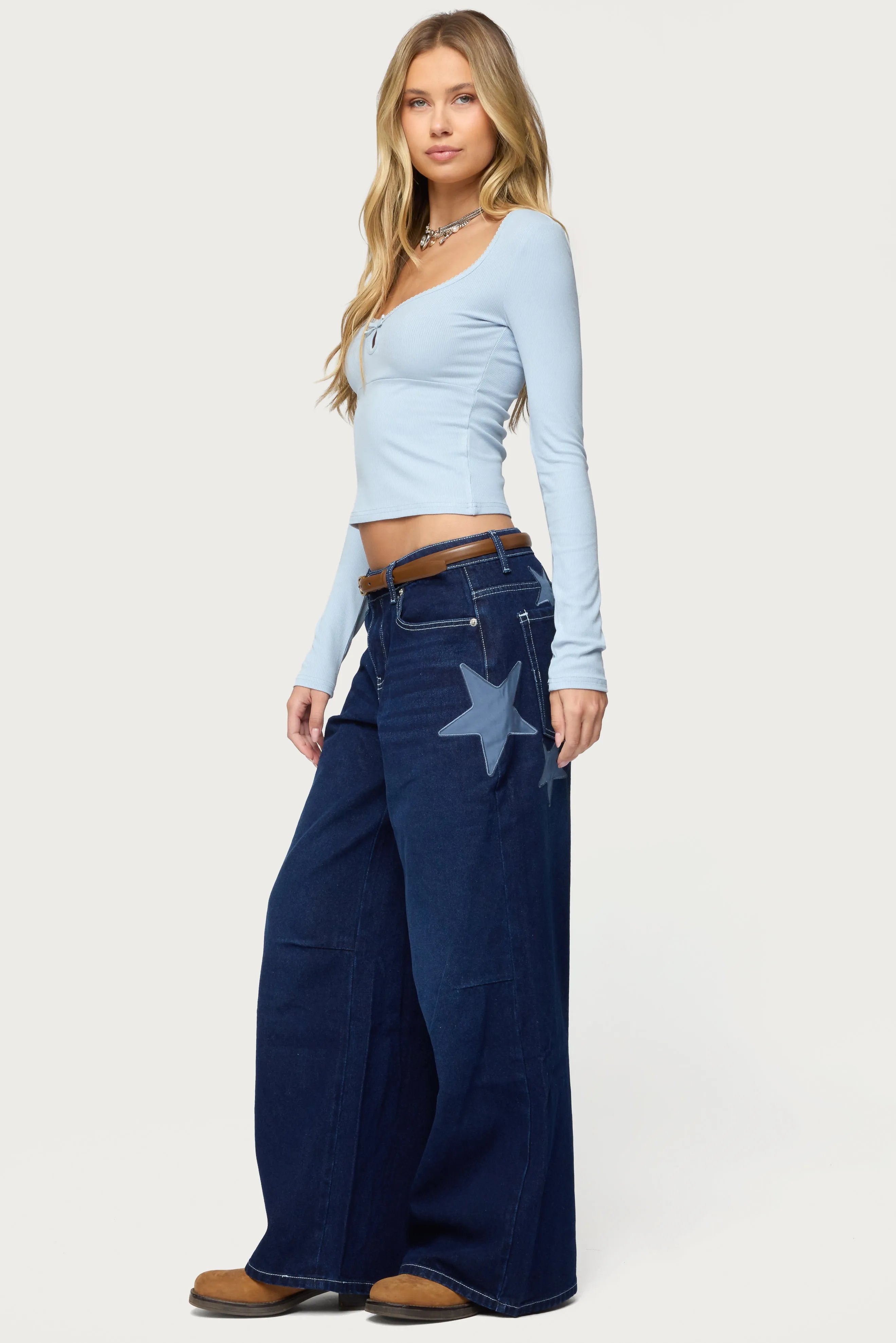 Trish Stars Low Rise Baggy Jeans sold by Edikted product image thumbnail 5
