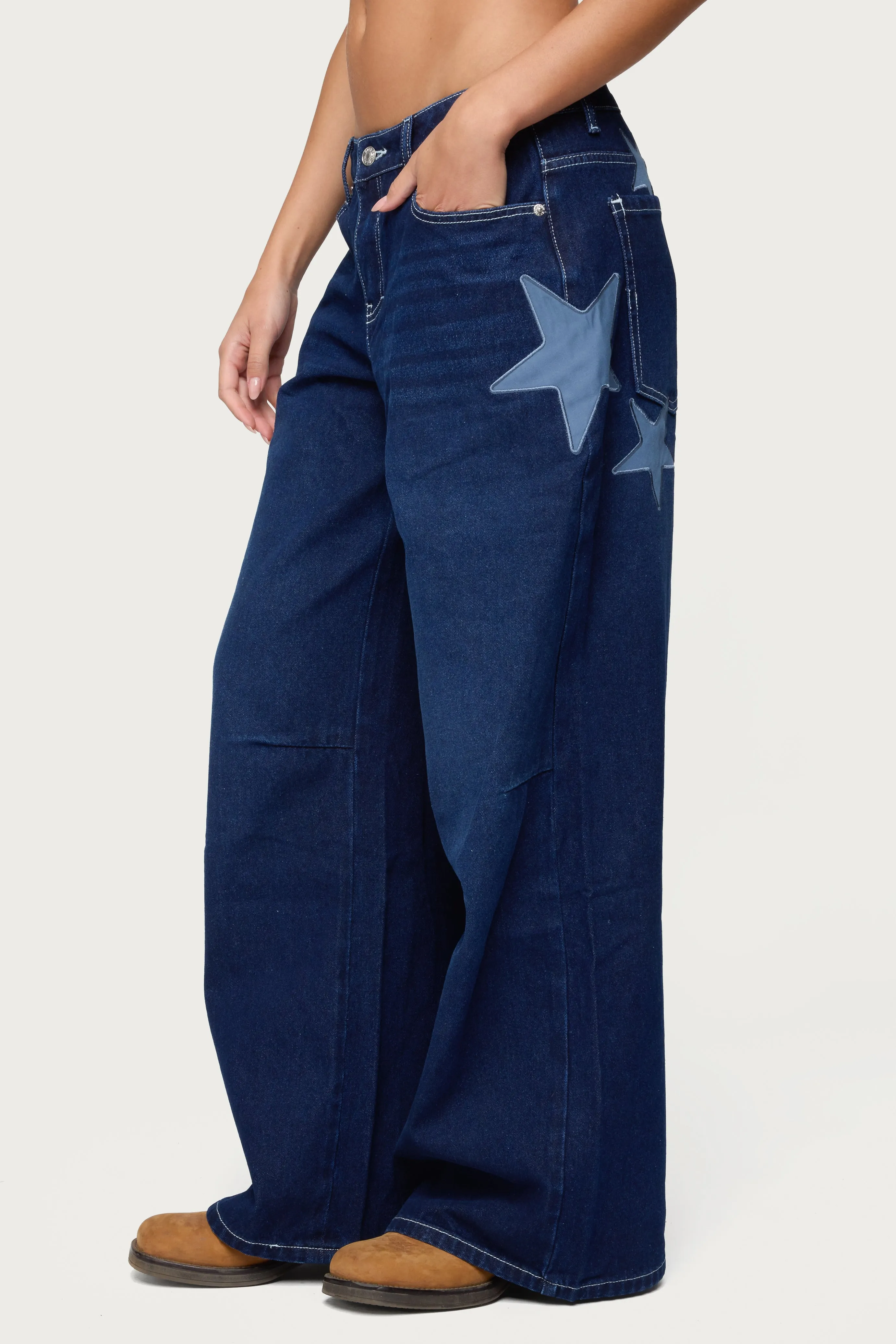 Trish Stars Low Rise Baggy Jeans sold by Edikted product image thumbnail 2