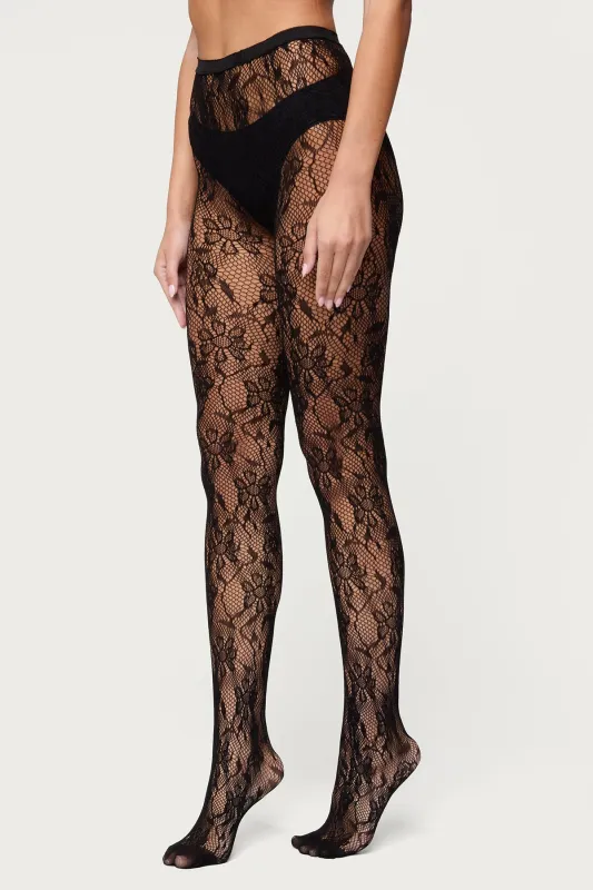 Lacey Fishnet Tights sold by Edikted