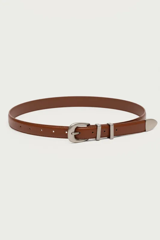 Basic Buckle Faux Leather Belt sold by Edikted