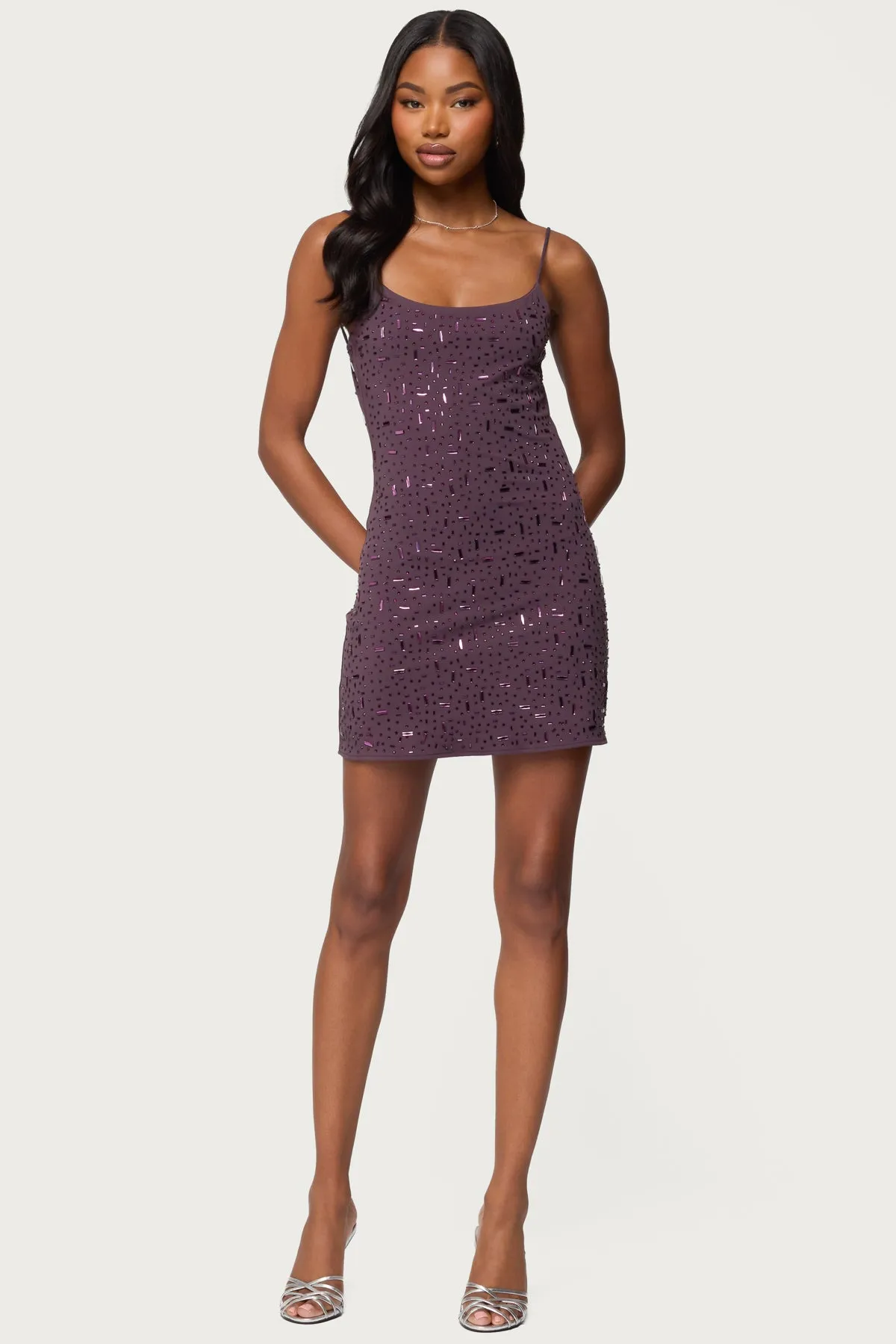 Stefanie Rhinestone Backless Mini Dress sold by Edikted product image thumbnail 5