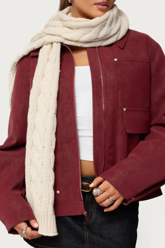 Cable Knit Scarf sold by Edikted