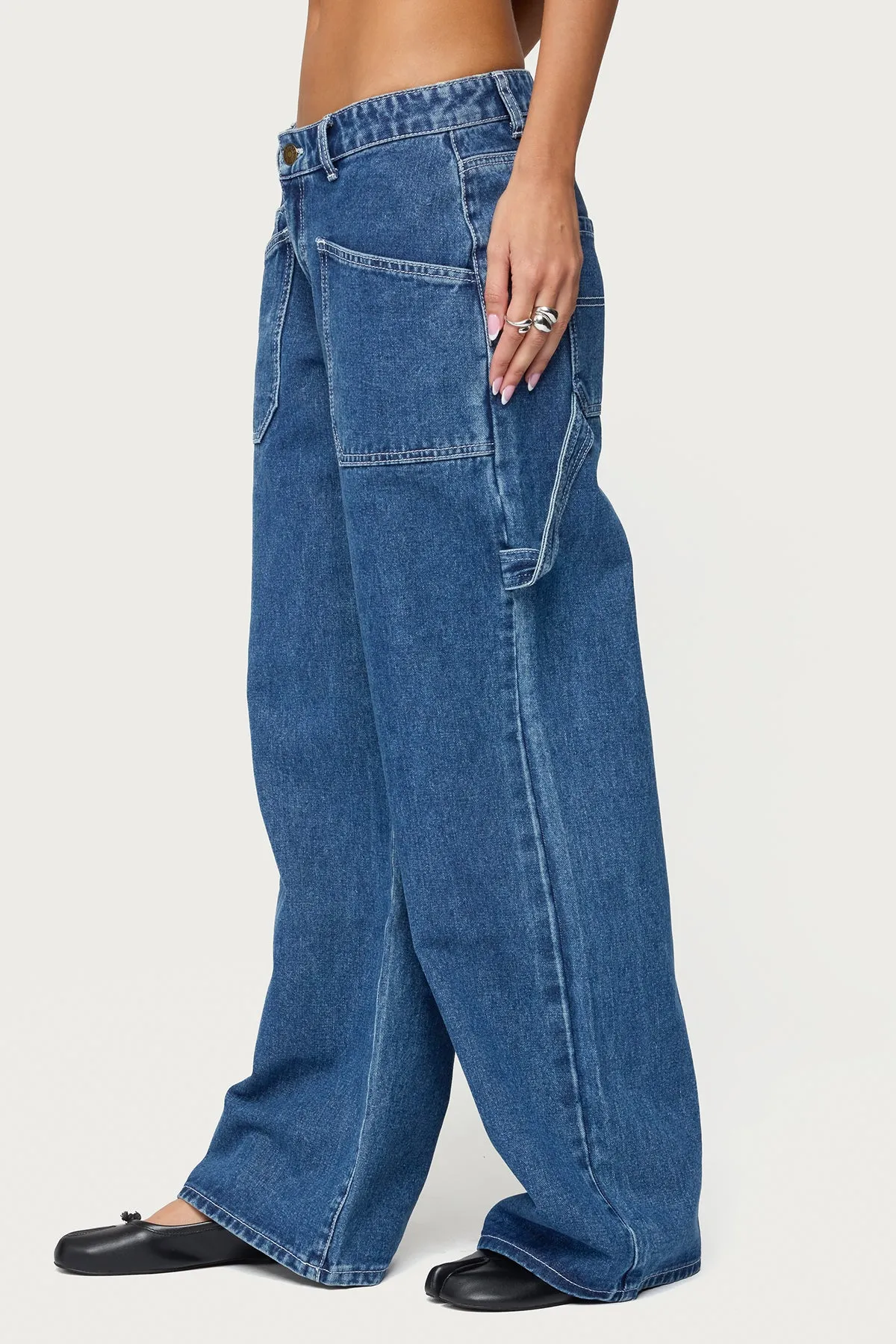 Connie Low Rise Baggy Carpenter Jeans sold by Edikted product image thumbnail 4