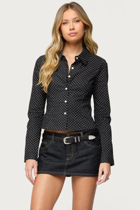Ilia Polka Dot Button Up Shirt sold by Edikted