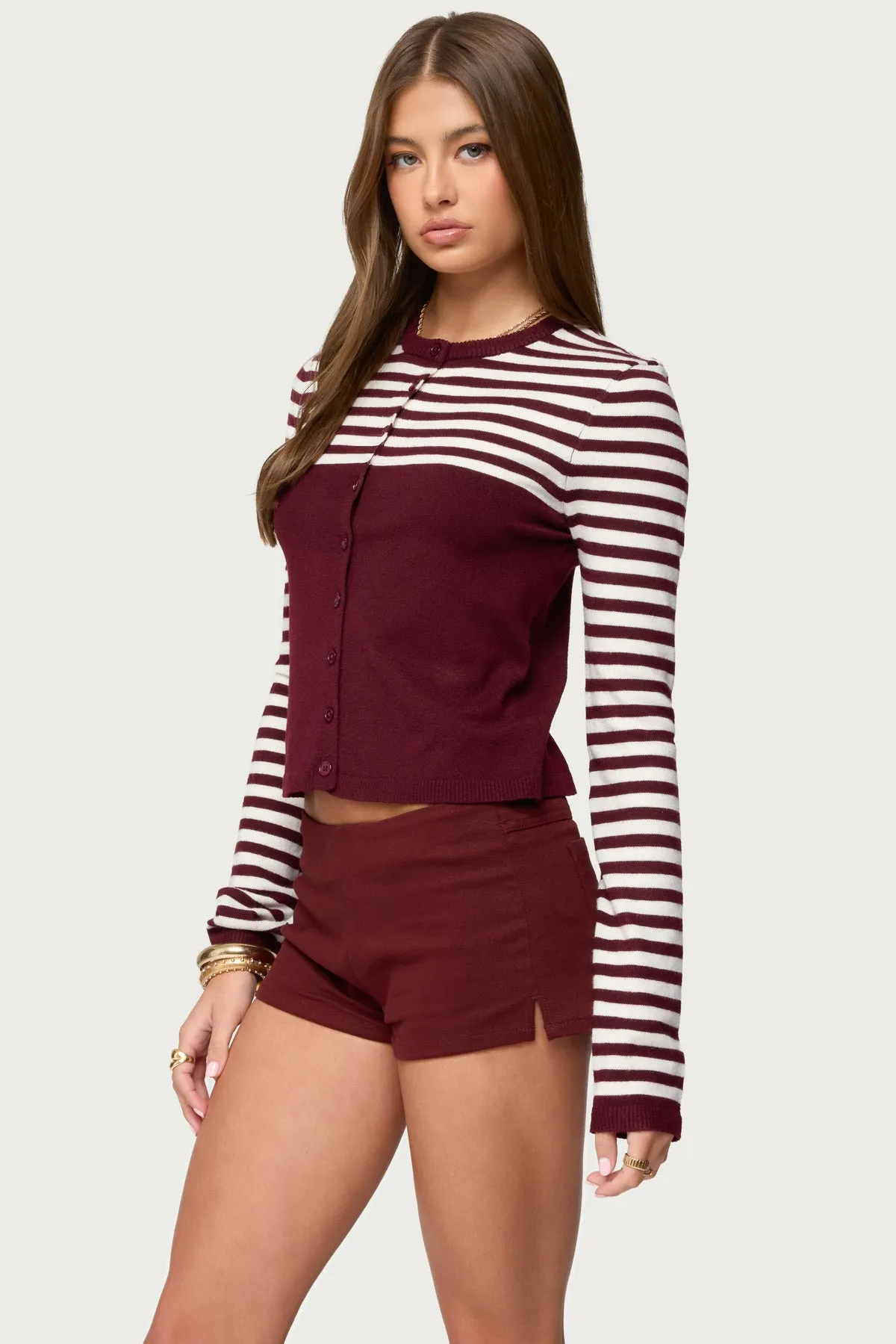 Goni Stripey Knit Cardigan sold by Edikted product image thumbnail 3