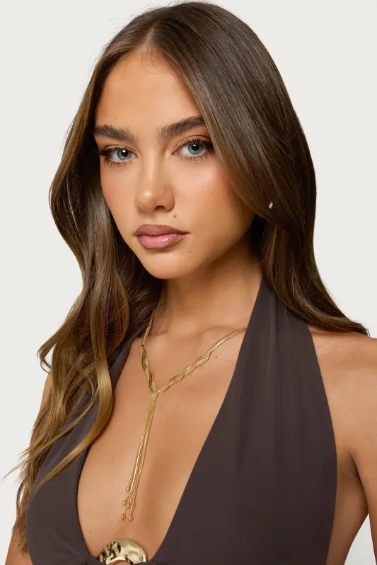 Braided Cascading Chain Necklace sold by Edikted