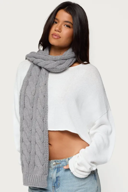 Cable Knit Scarf sold by Edikted