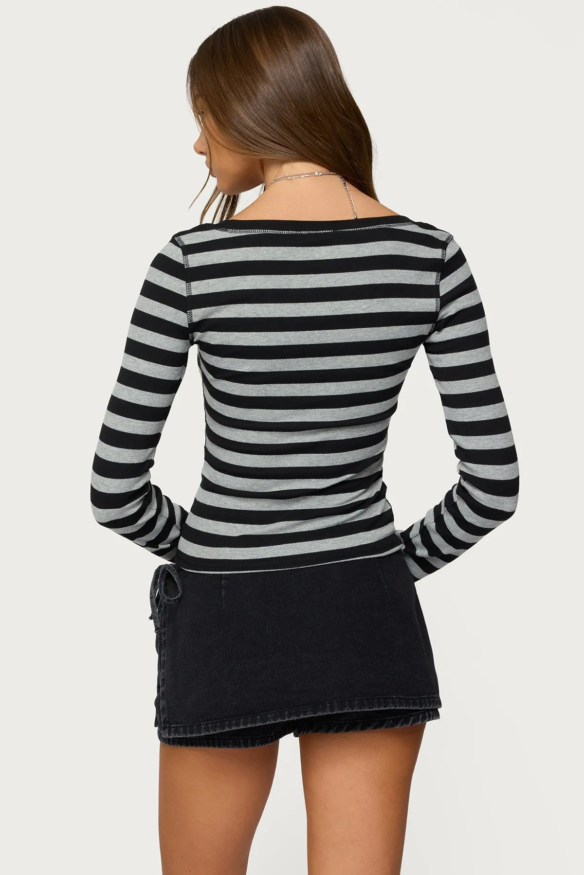 Rainey Striped Long Sleeve Top sold by Edikted product image thumbnail 4