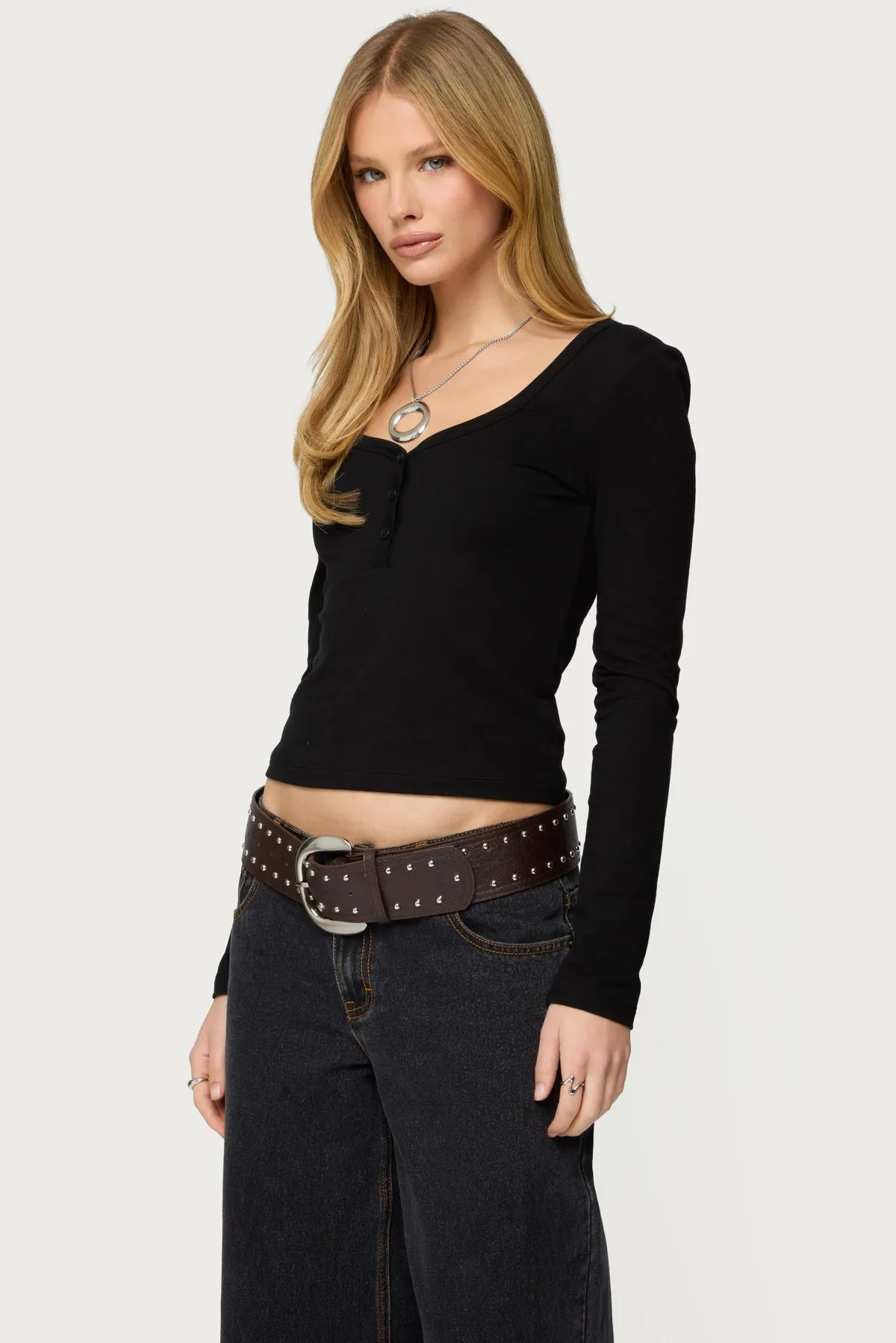 Leah Henley Top sold by Edikted product image thumbnail 3