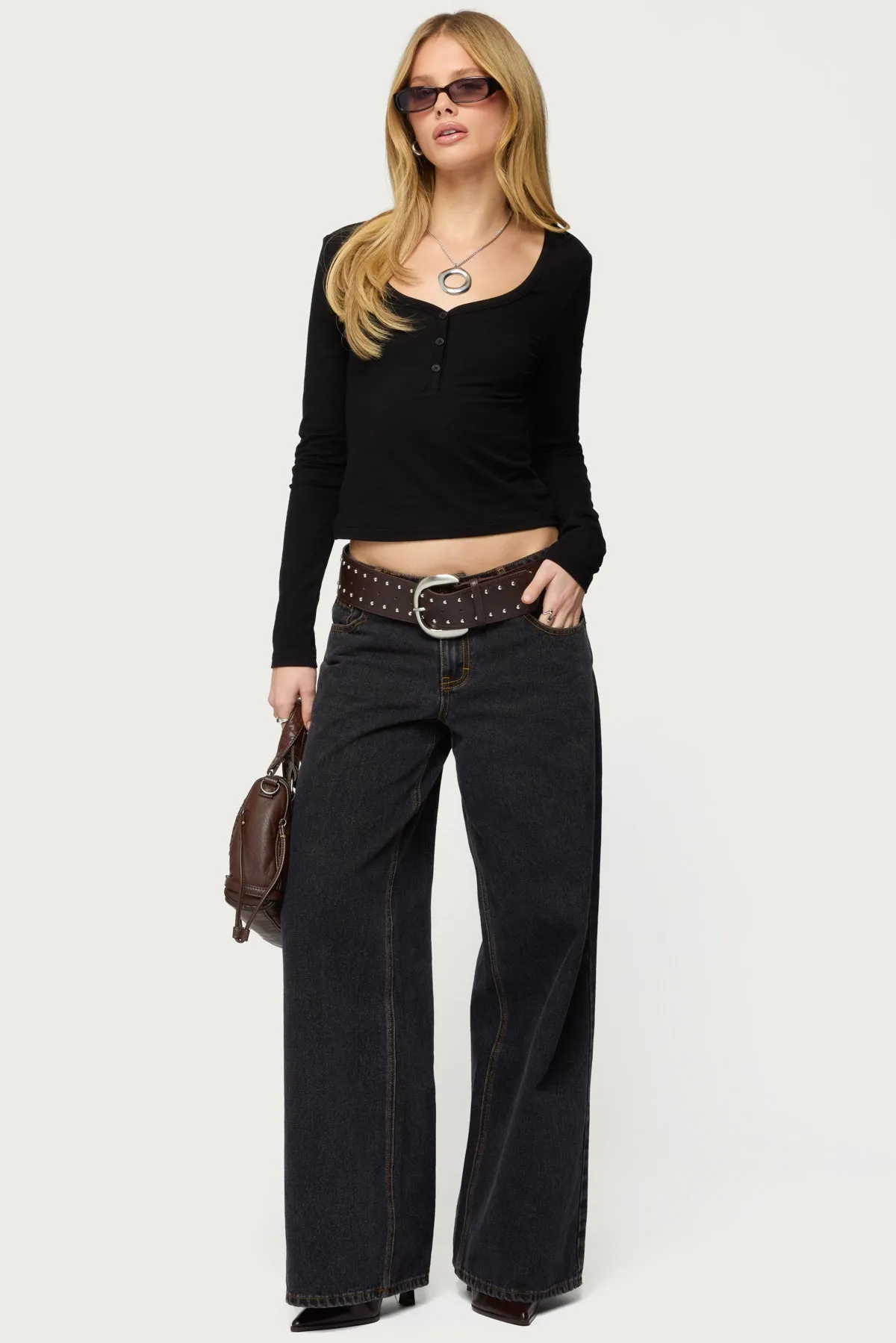 Leah Henley Top sold by Edikted product image thumbnail 2