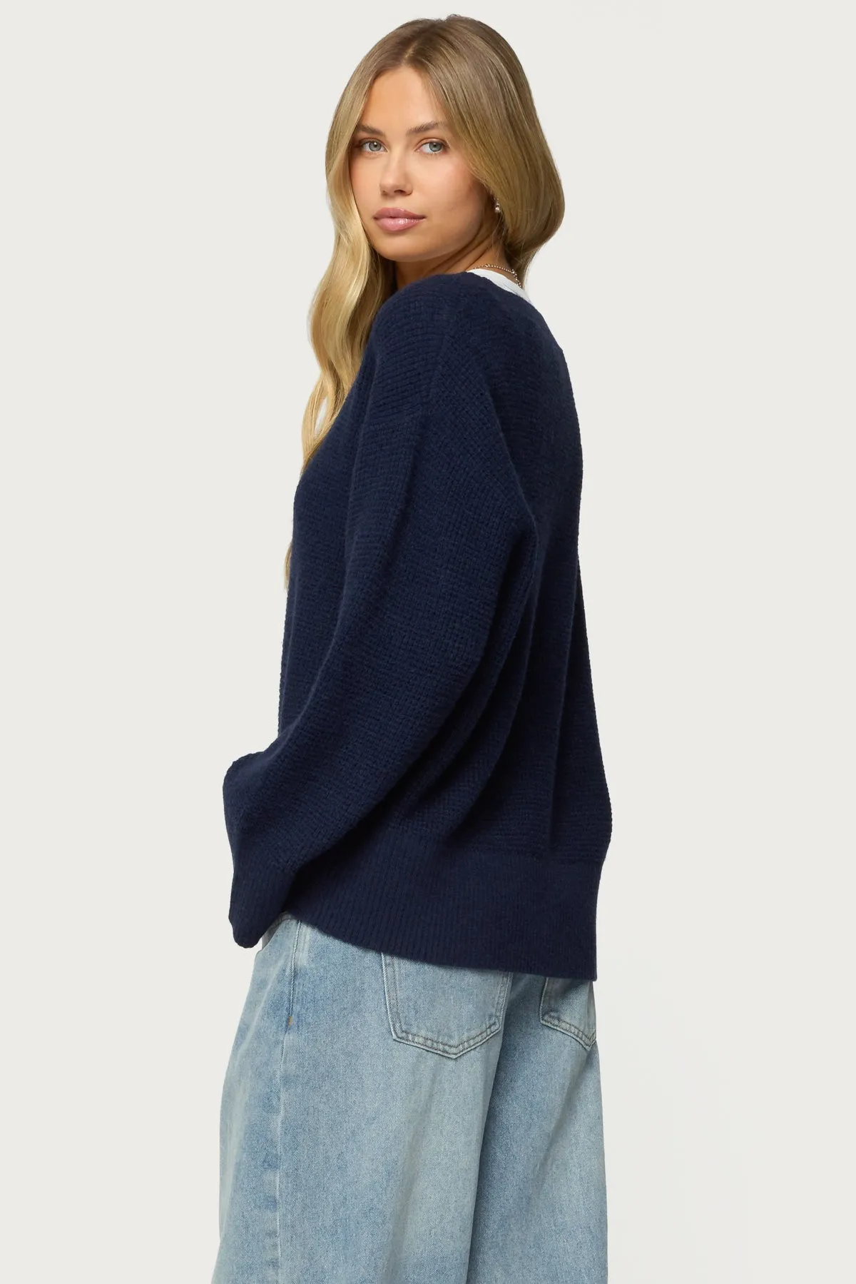 Bluebell Oversized Waffle Knit Sweater sold by Edikted product image thumbnail 4
