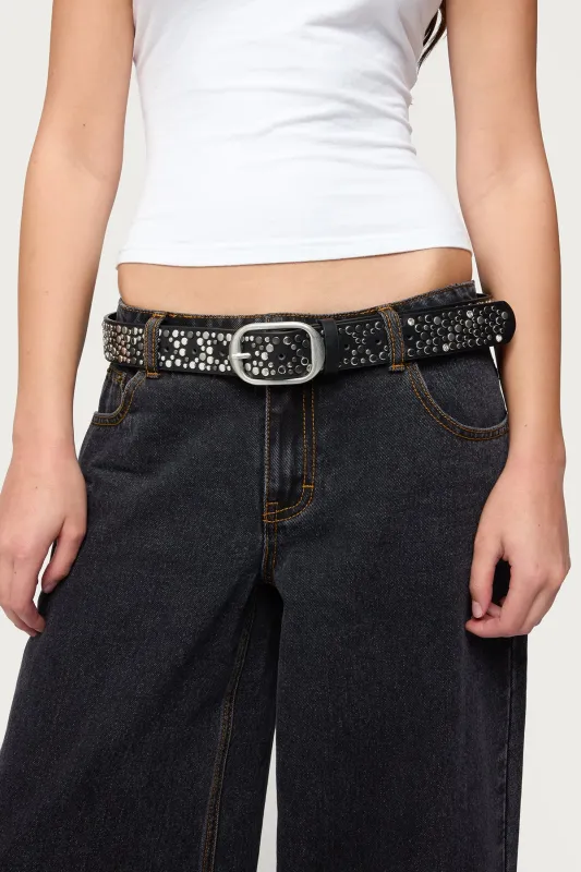 Zinia Studded Faux Leather Belt sold by Edikted