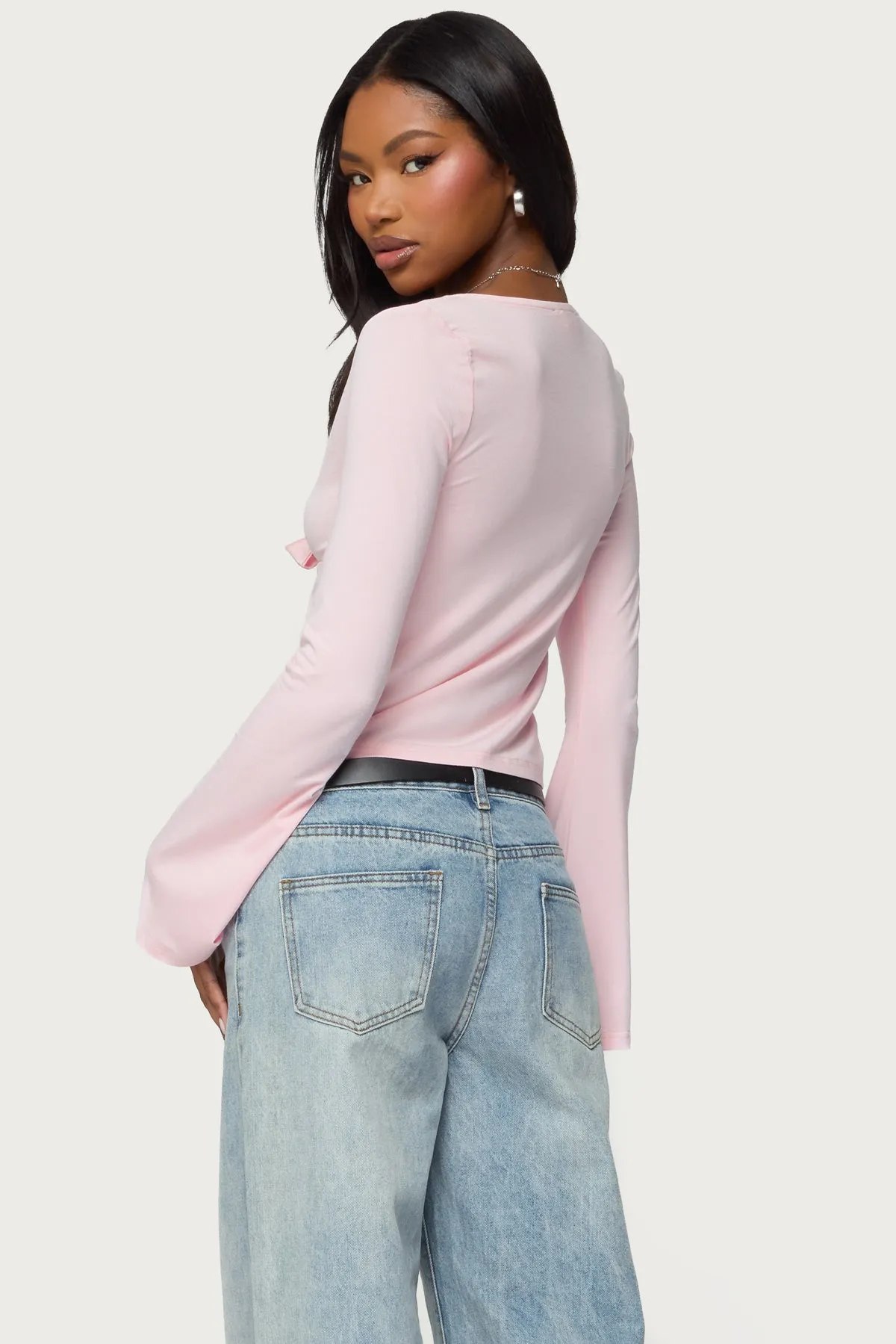 Scarlette Tie Front Top sold by Edikted product image thumbnail 4