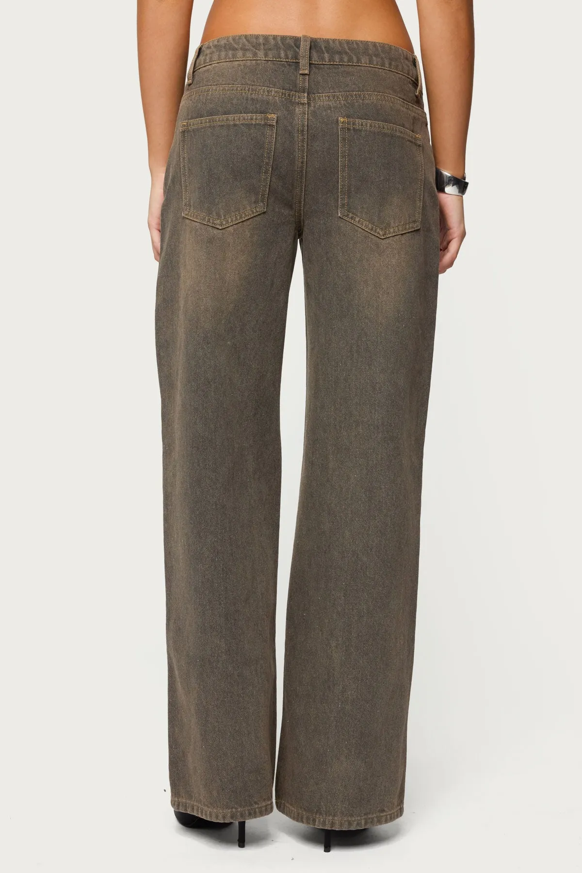 Charliza Stud Low Rise Baggy Jeans sold by Edikted product image thumbnail 5