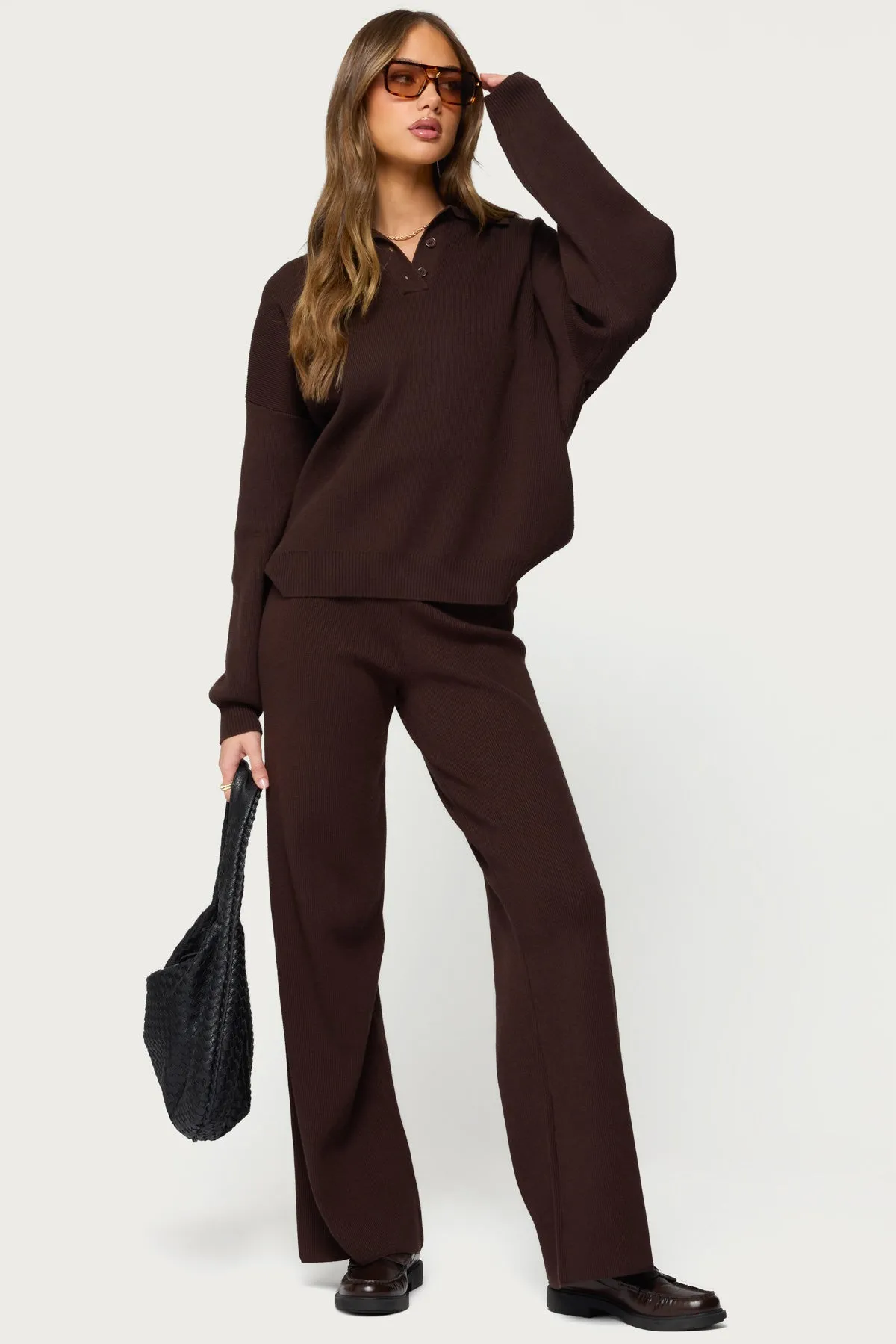 Lorie Oversized Knit Polo Sweater sold by Edikted product image thumbnail 2