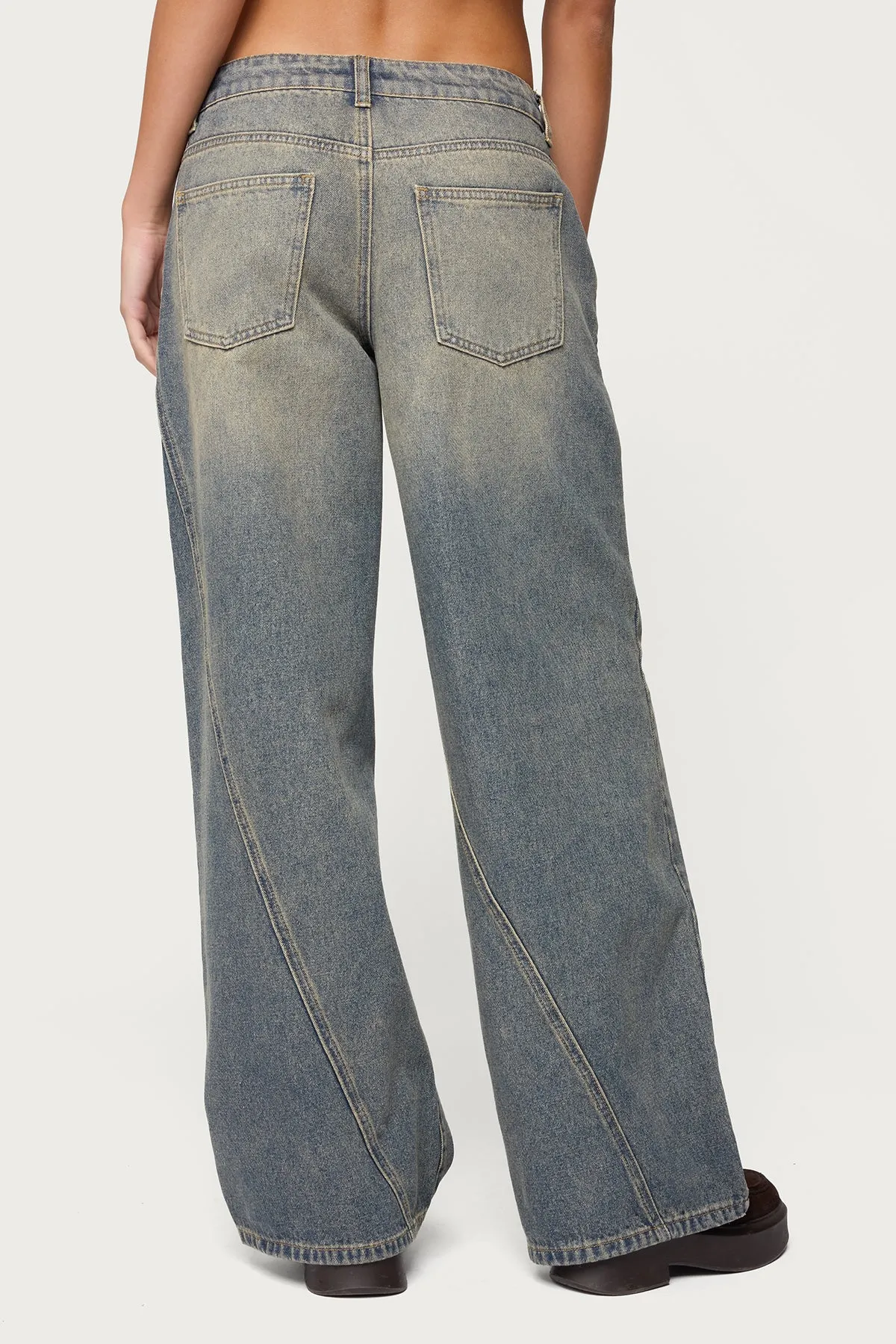 Vintage Washed Low Rise Baggy Jeans sold by Edikted product image thumbnail 5
