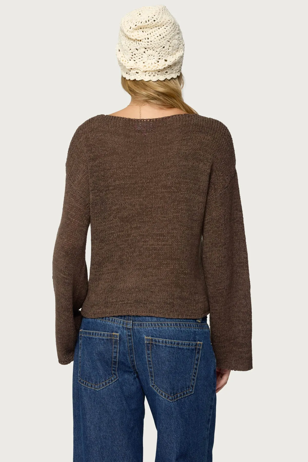Drop Shoulder Light Knit Sweater sold by Edikted product image thumbnail 4