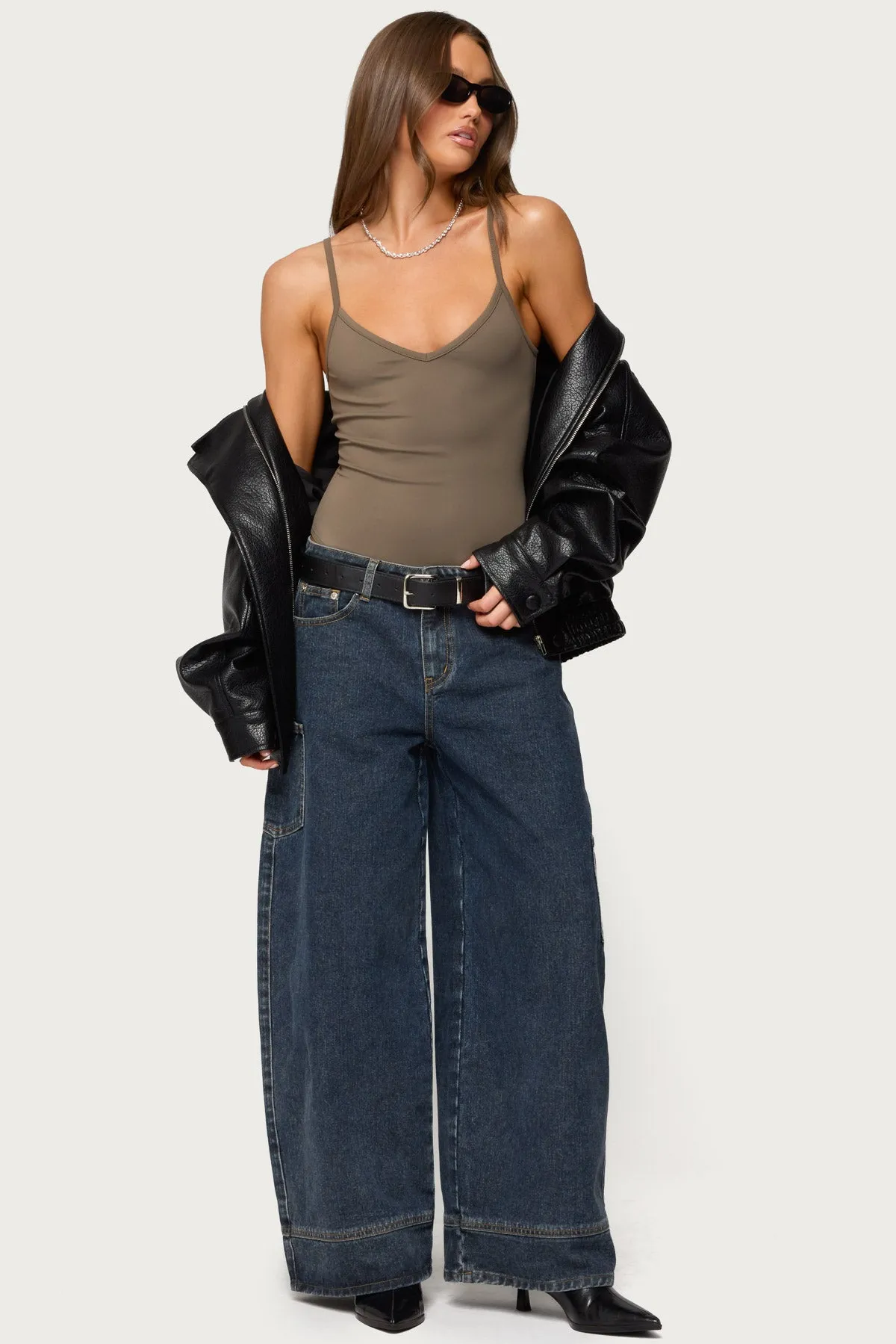 Teaghan V Neck Fitted Bodysuit sold by Edikted product image thumbnail 2