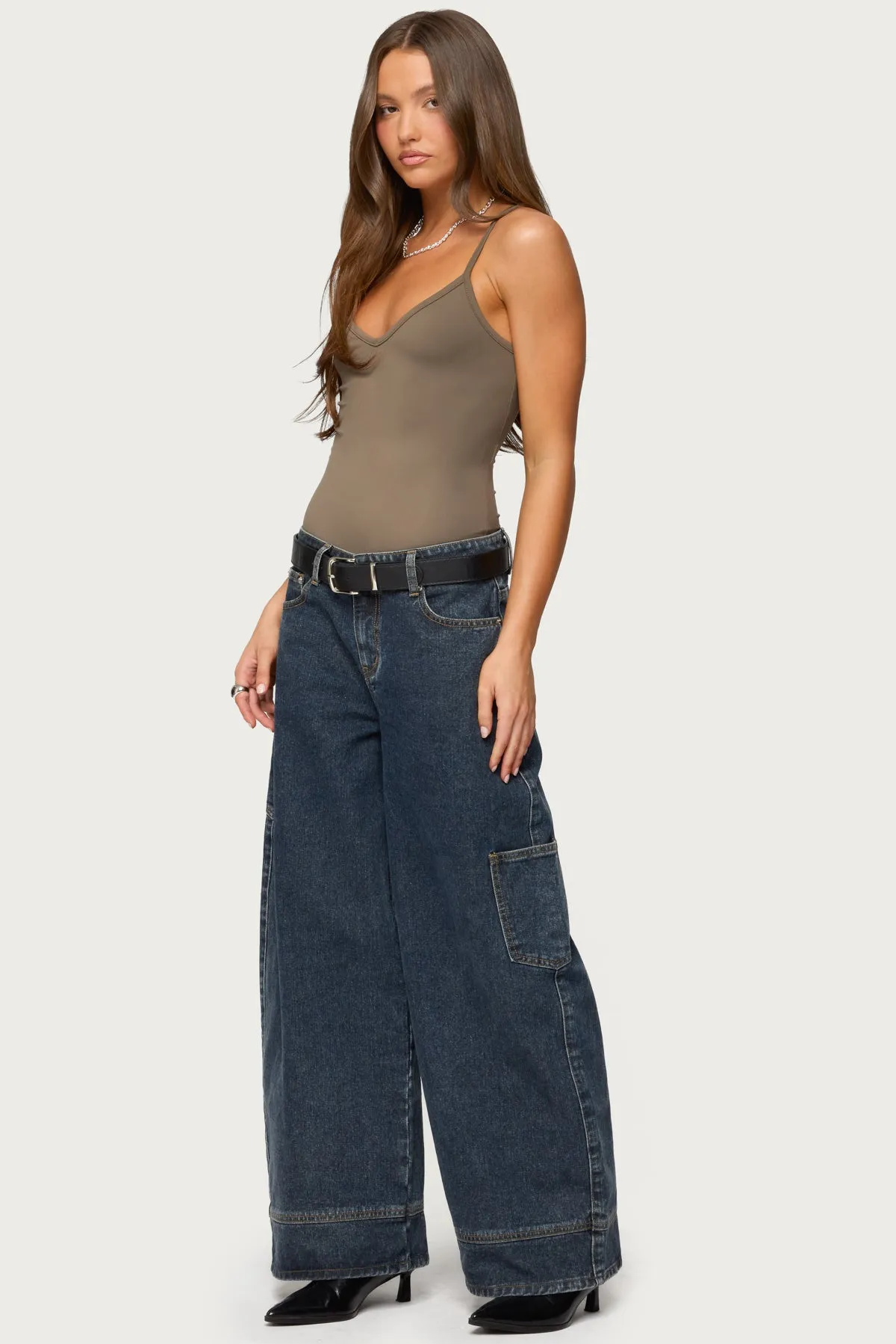Teaghan V Neck Fitted Bodysuit sold by Edikted product image thumbnail 4