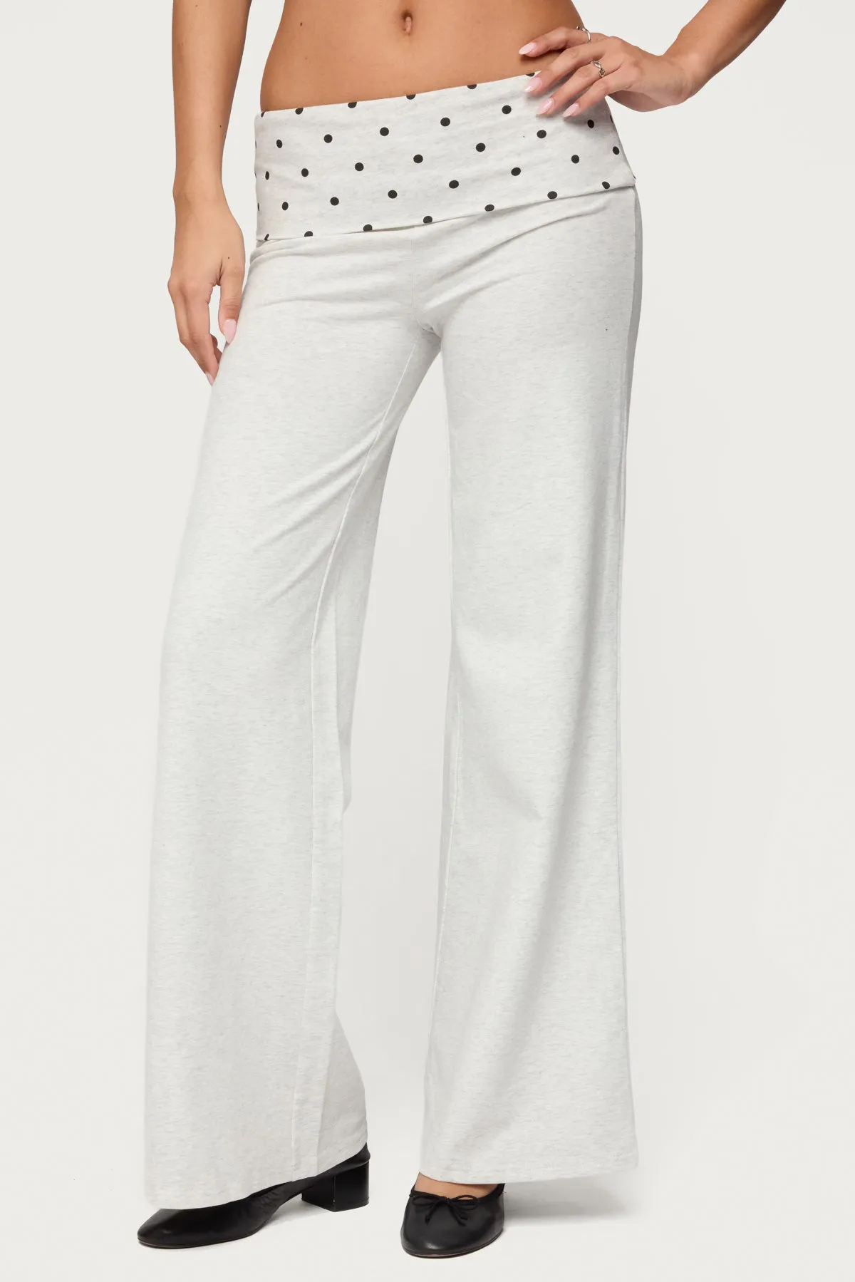Reeva Polka Dot Foldover Pants sold by Edikted product image thumbnail 2