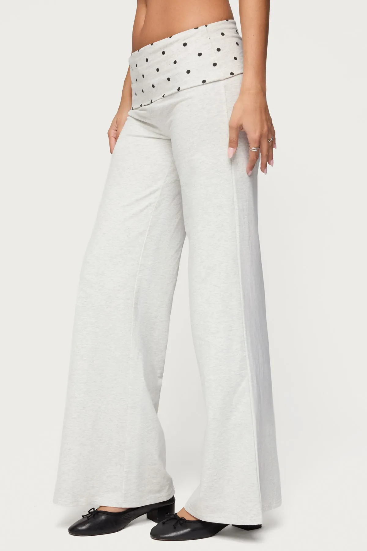 Reeva Polka Dot Foldover Pants sold by Edikted product image thumbnail 3