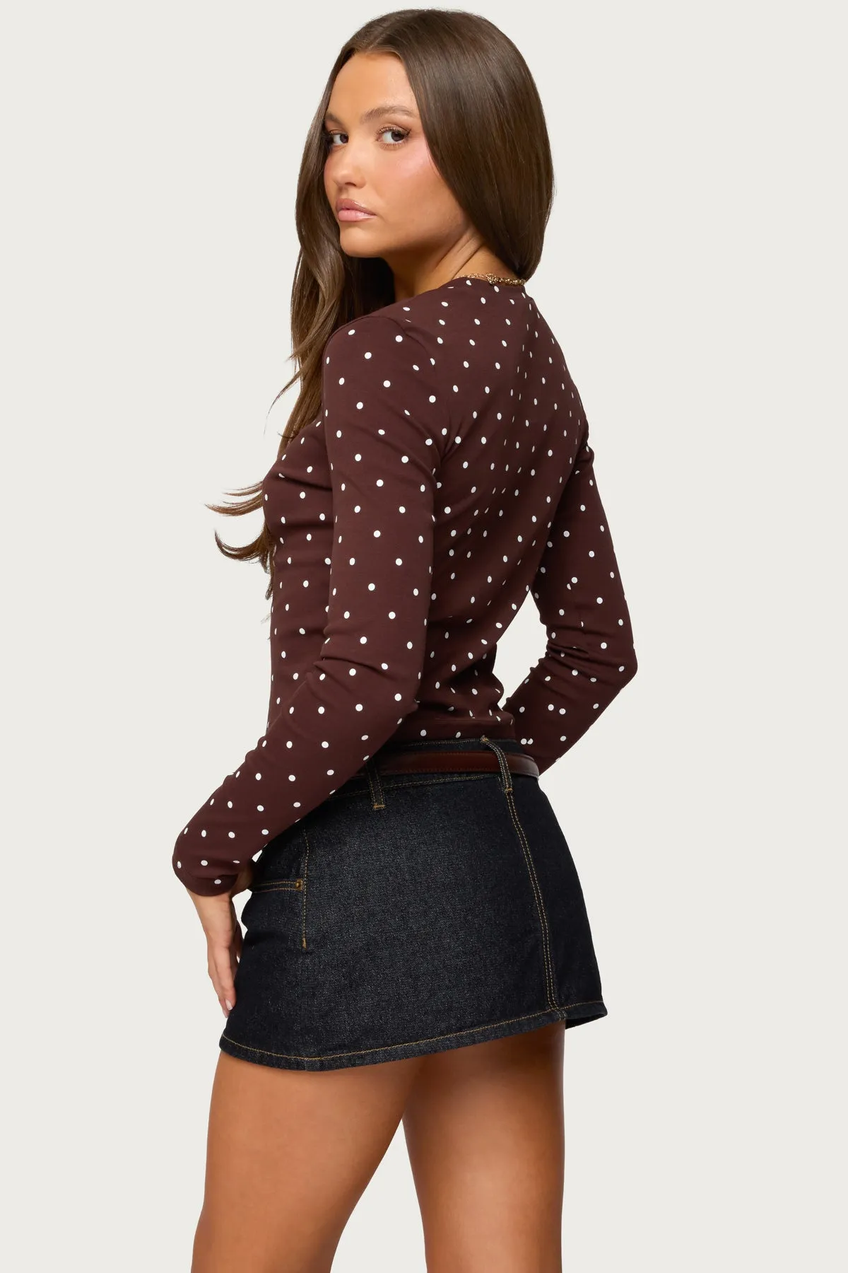 Daliya Polka Dot Long Sleeve Top sold by Edikted product image thumbnail 5
