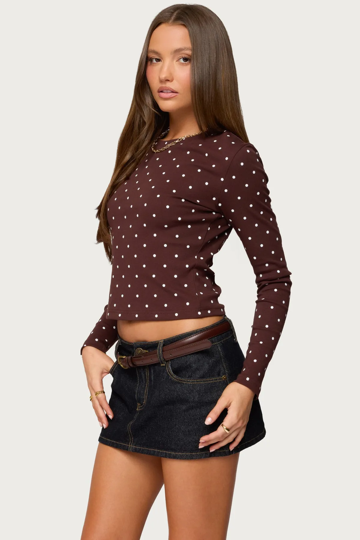 Daliya Polka Dot Long Sleeve Top sold by Edikted product image thumbnail 3