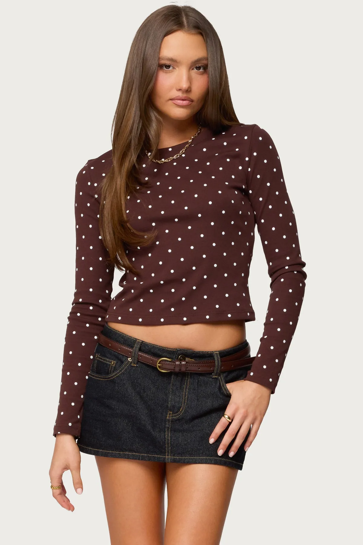 Daliya Polka Dot Long Sleeve Top sold by Edikted