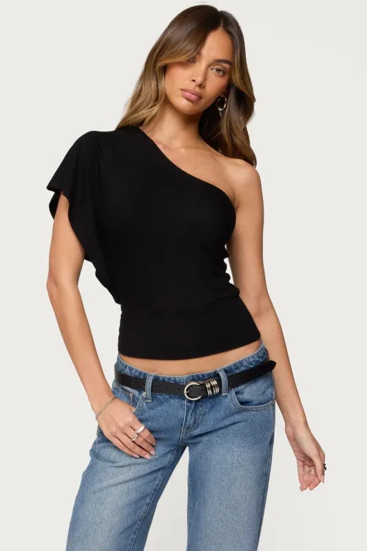 Asymmetric One Shoulder Top sold by Edikted