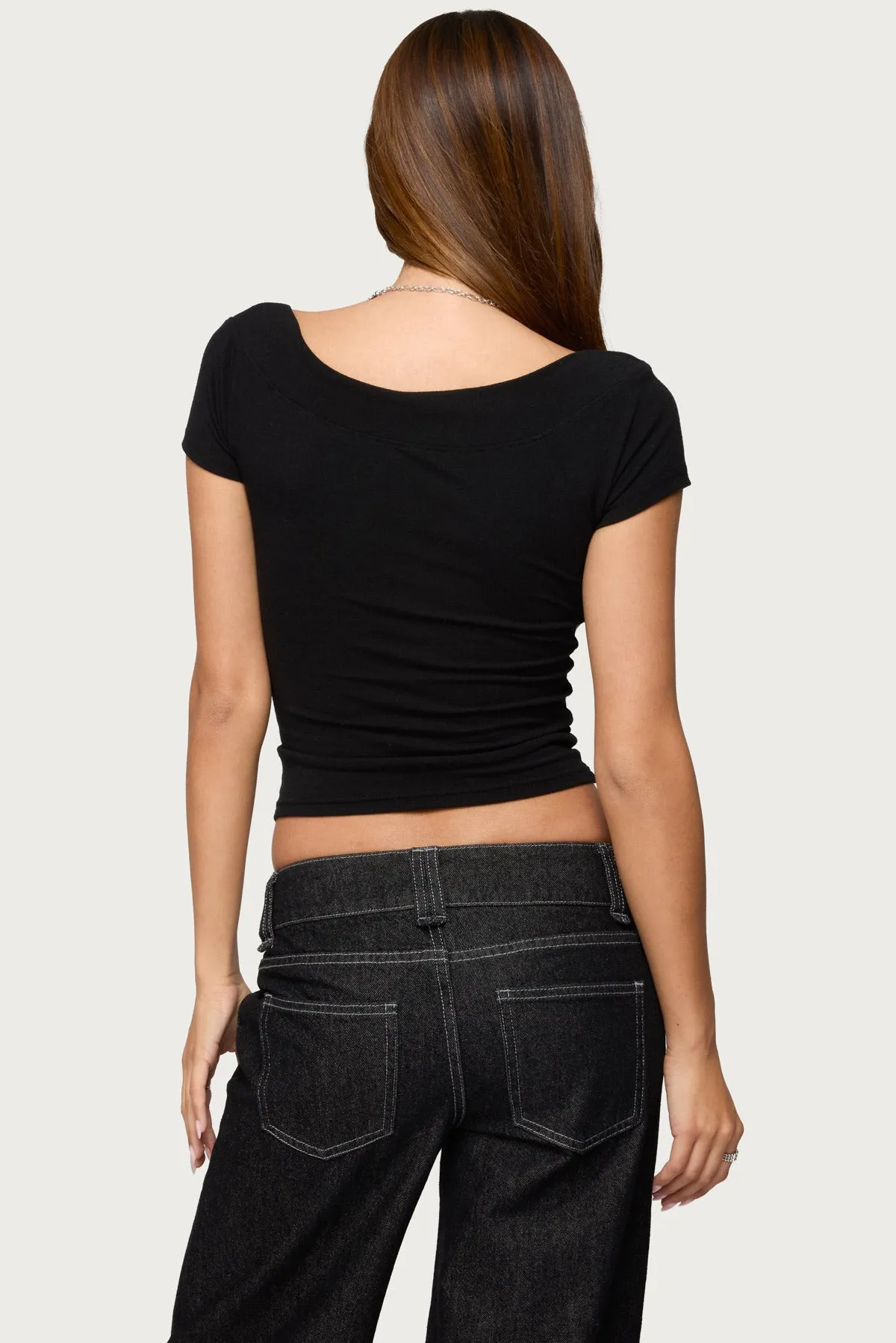 Becca Boat Neck Top sold by Edikted product image thumbnail 4