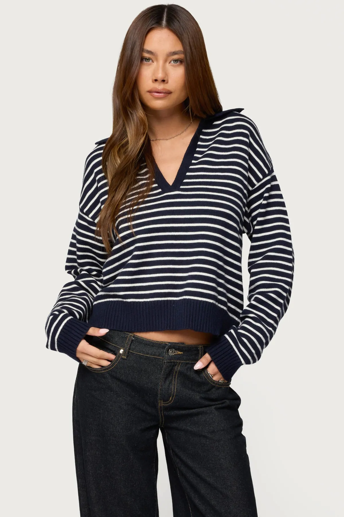Copenhagen Oversized Striped Sweater sold by Edikted