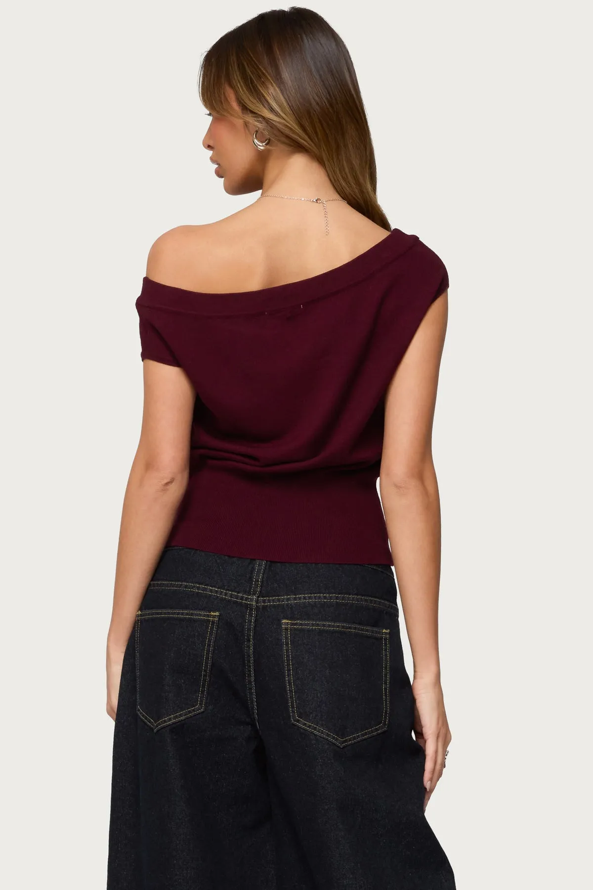 Michaela Off Shoulder Knit Top sold by Edikted product image thumbnail 5