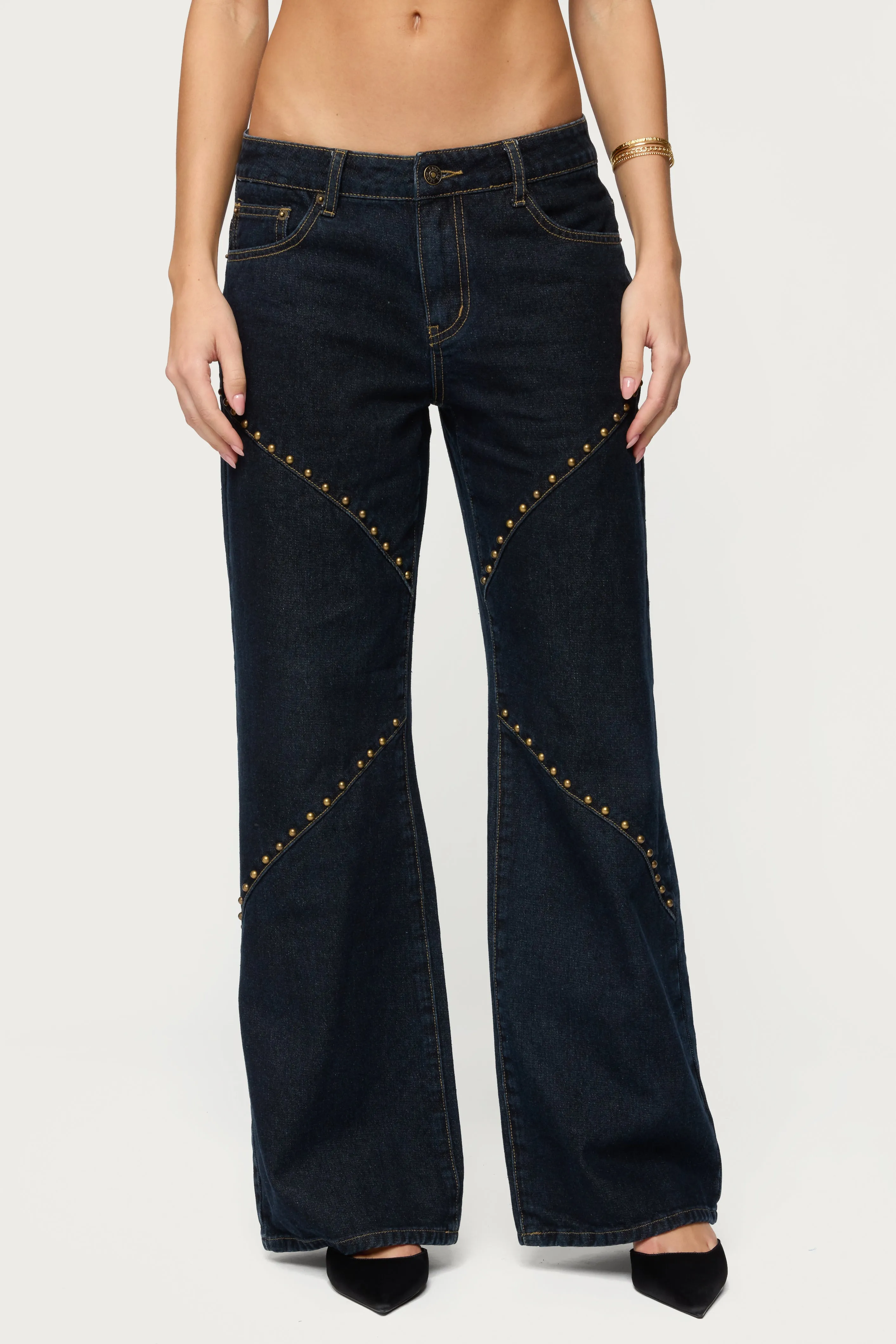 Charla Stud Low Rise Baggy Jeans sold by Edikted product image thumbnail 2