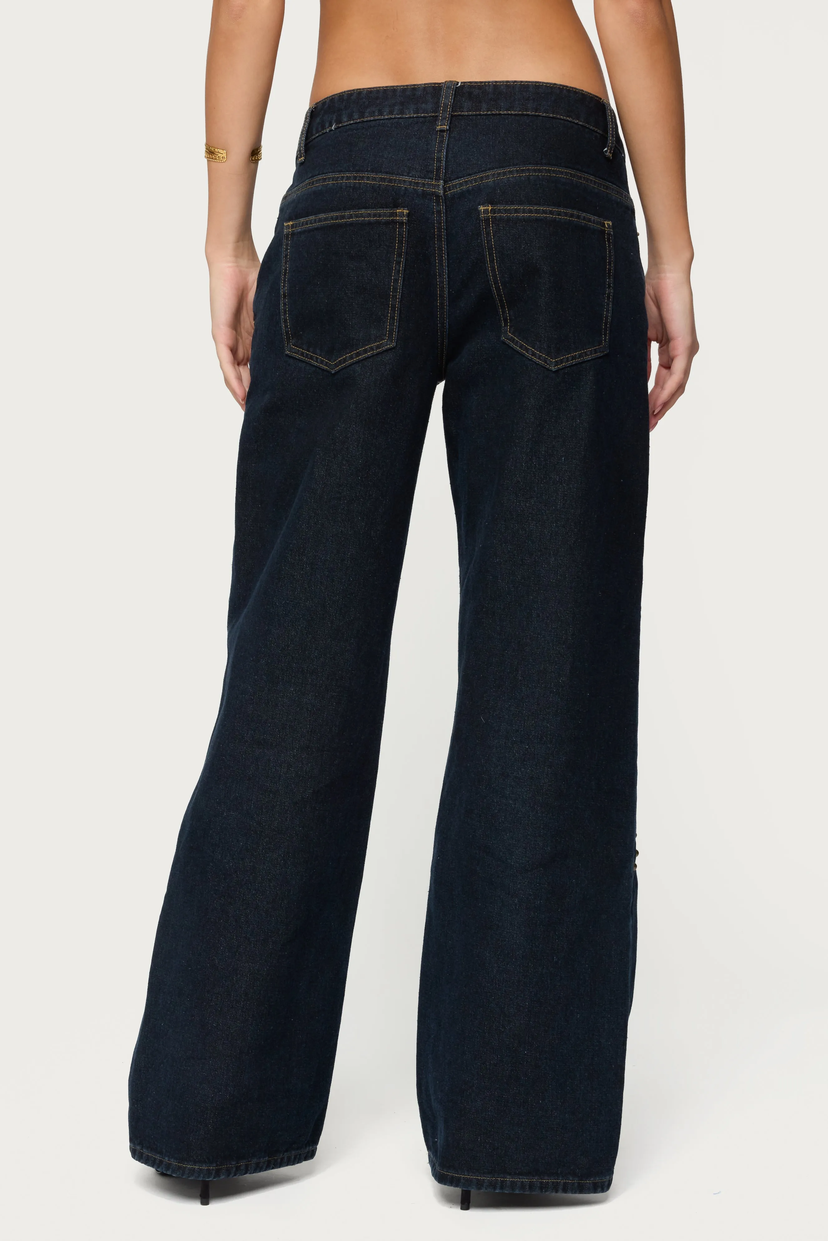 Charla Stud Low Rise Baggy Jeans sold by Edikted product image thumbnail 5